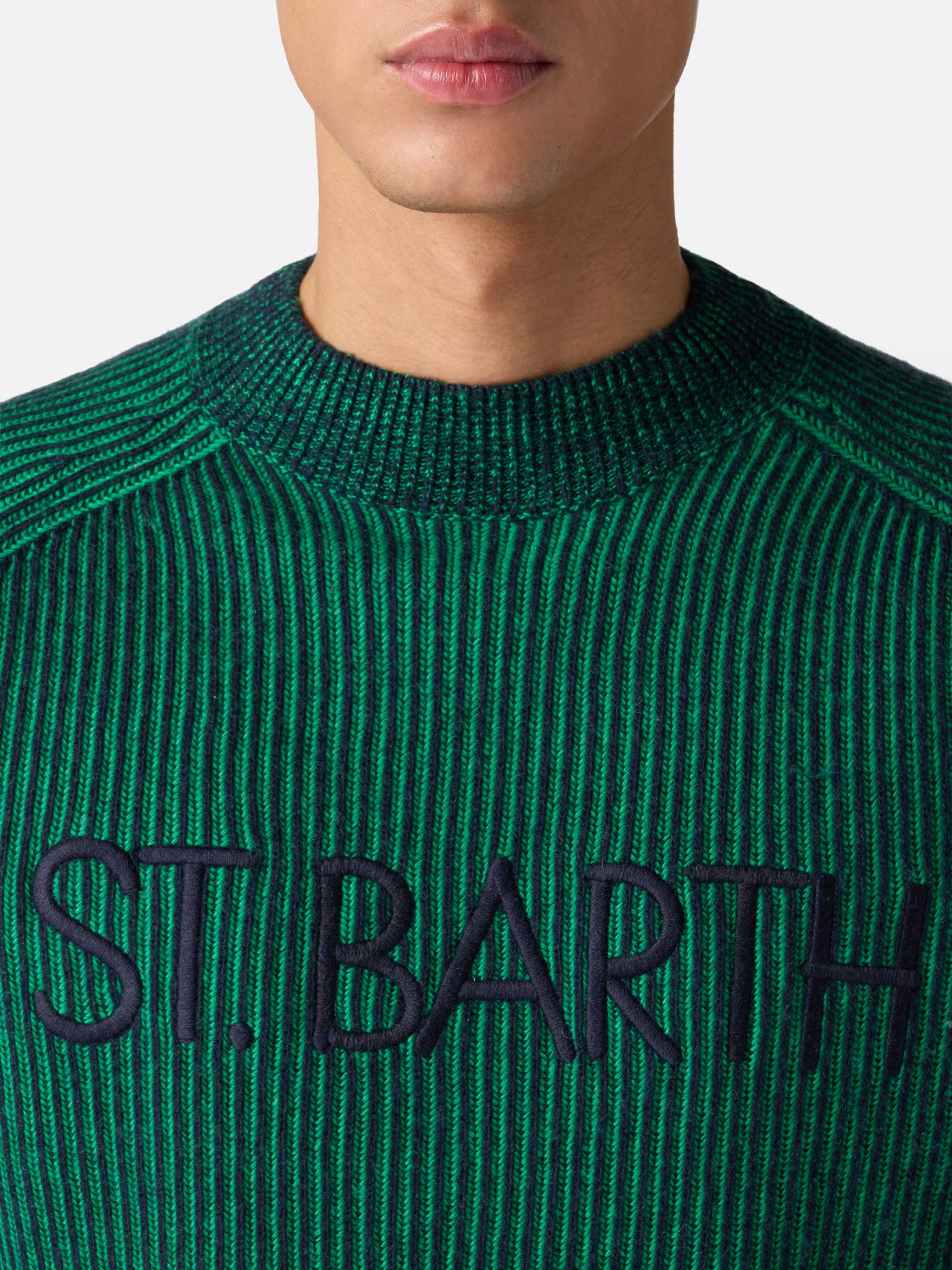 Maglia Davos mezzo collo alto a coste con ricamo St. Barth - Image 2