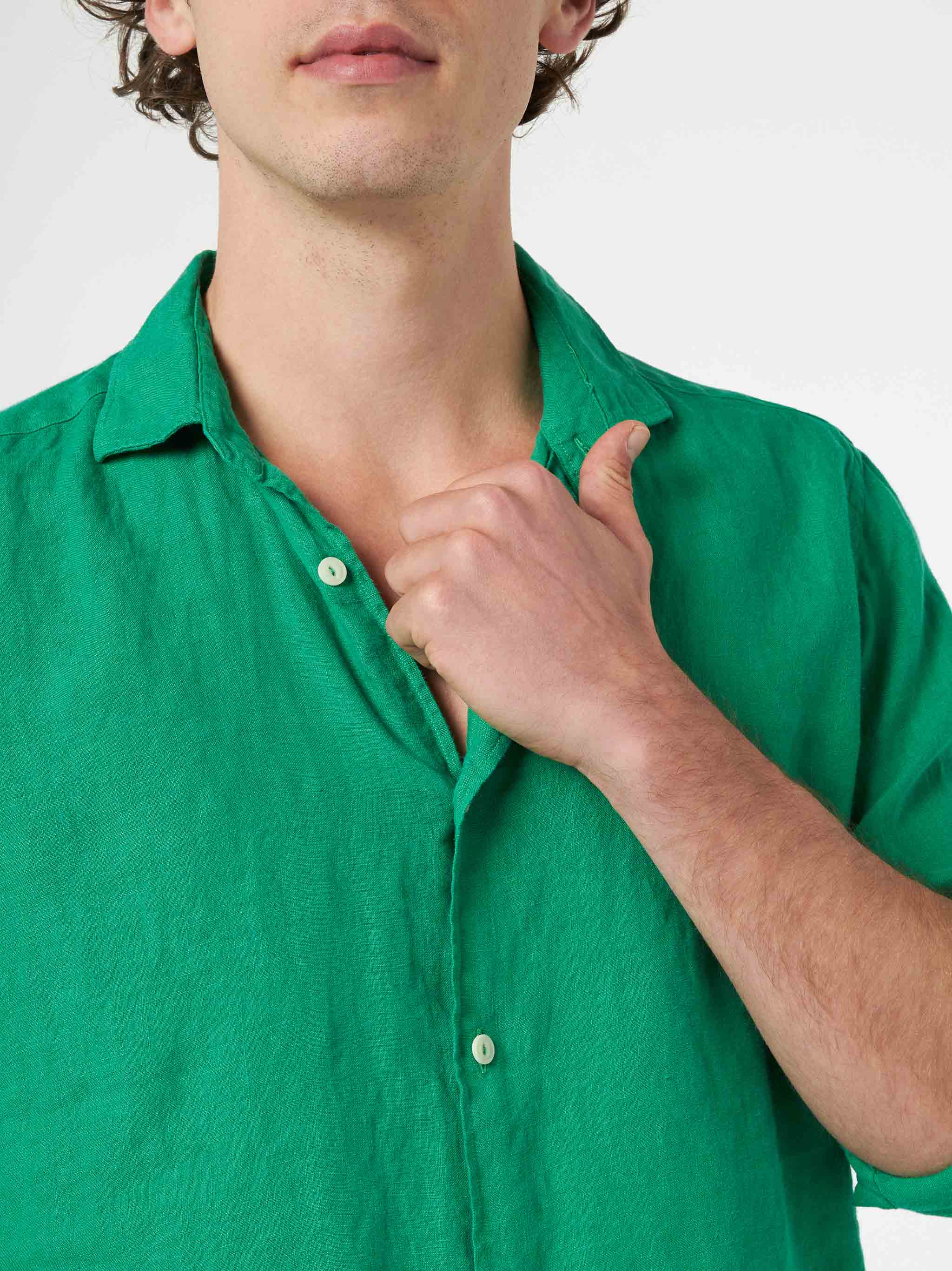 Camicia Pamplona in lino verde - Image 3