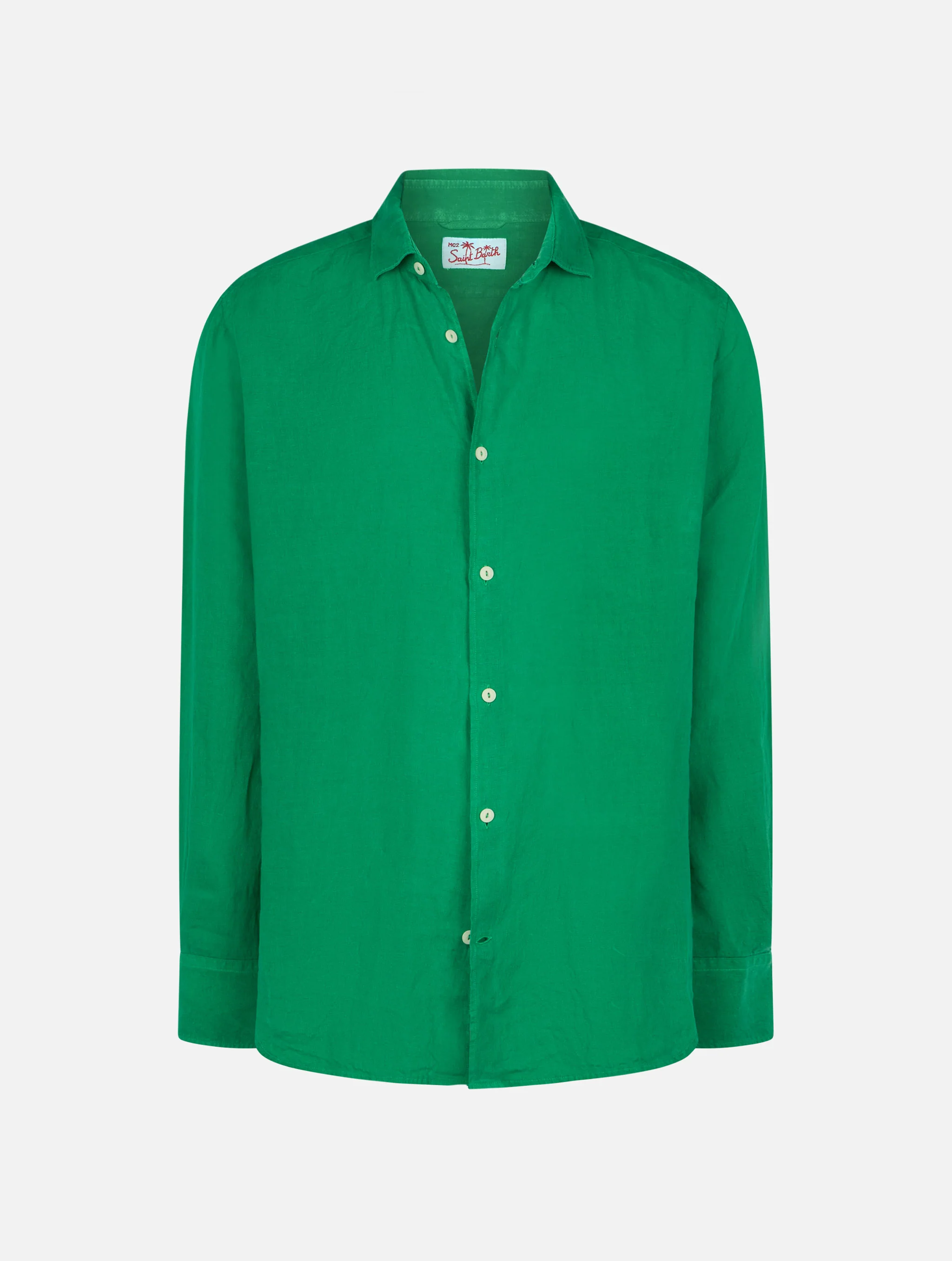 Camicia Pamplona in lino verde - Image 4