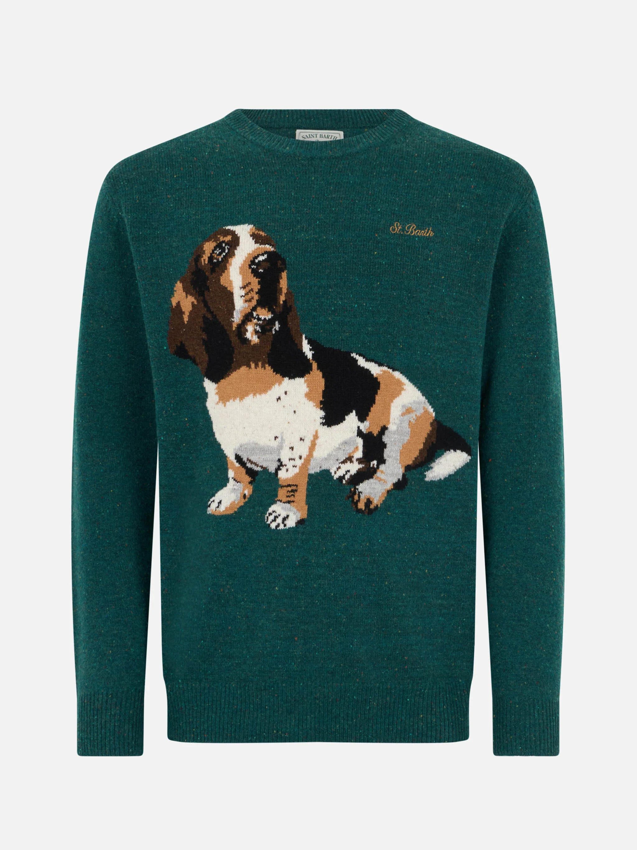 Maglione girocollo Heron con jacquard basset hound - Image 4