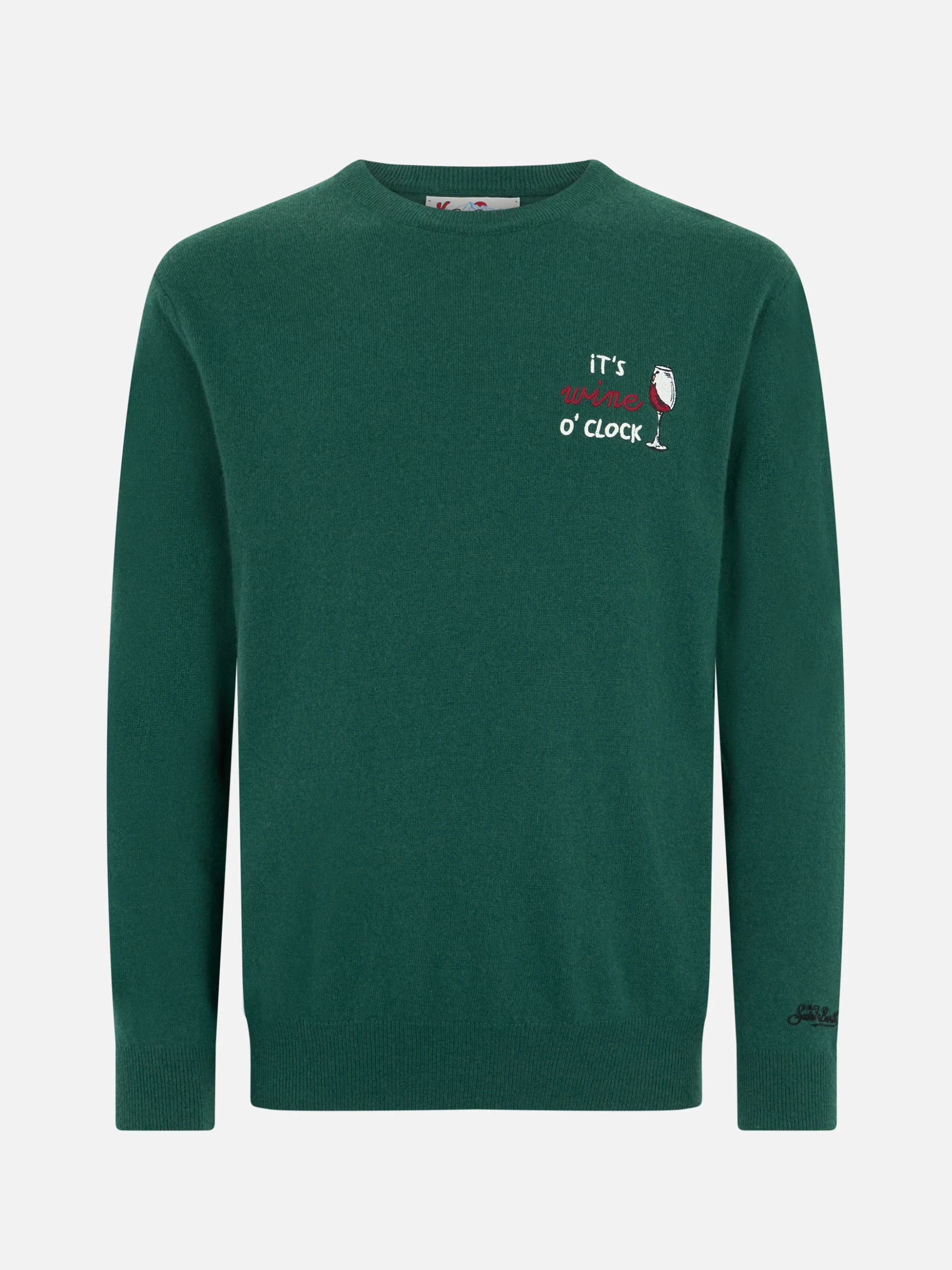 Maglione girocollo Heron con ricamo it's Wine o'clock - Image 4
