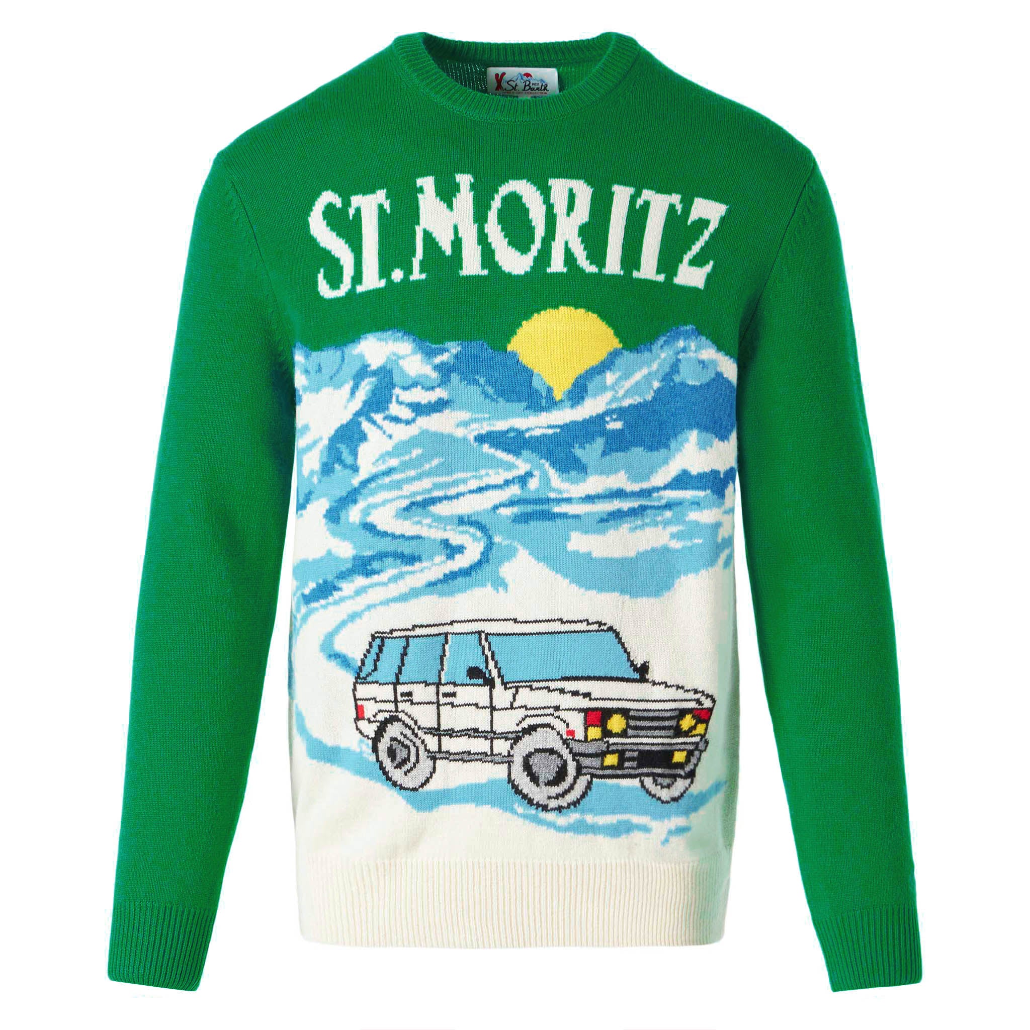 Maglione girocollo Heron con cartolina St.Moritz jacquard - Image 4