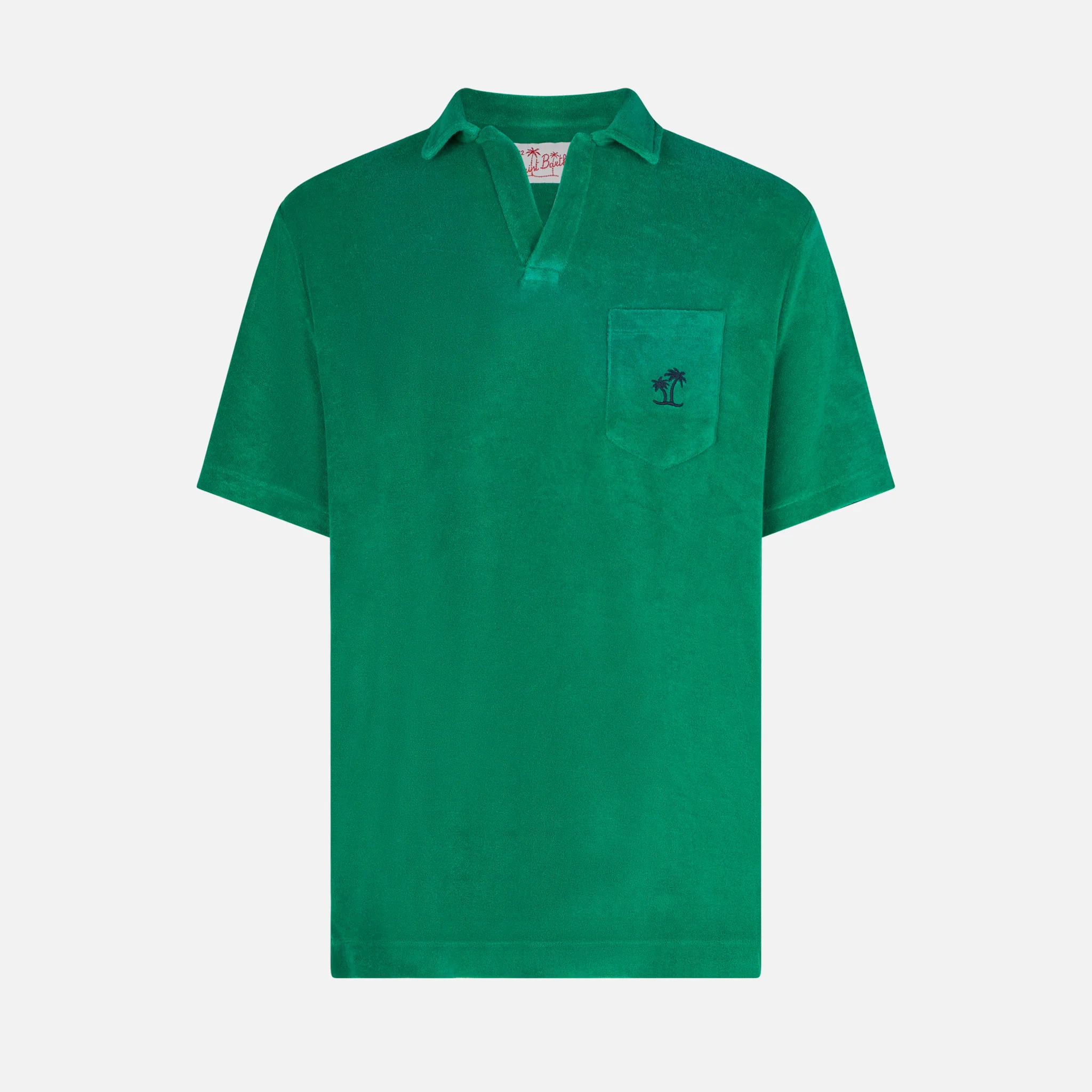 Polo Powel in tessuto effetto spugna verde - Image 4