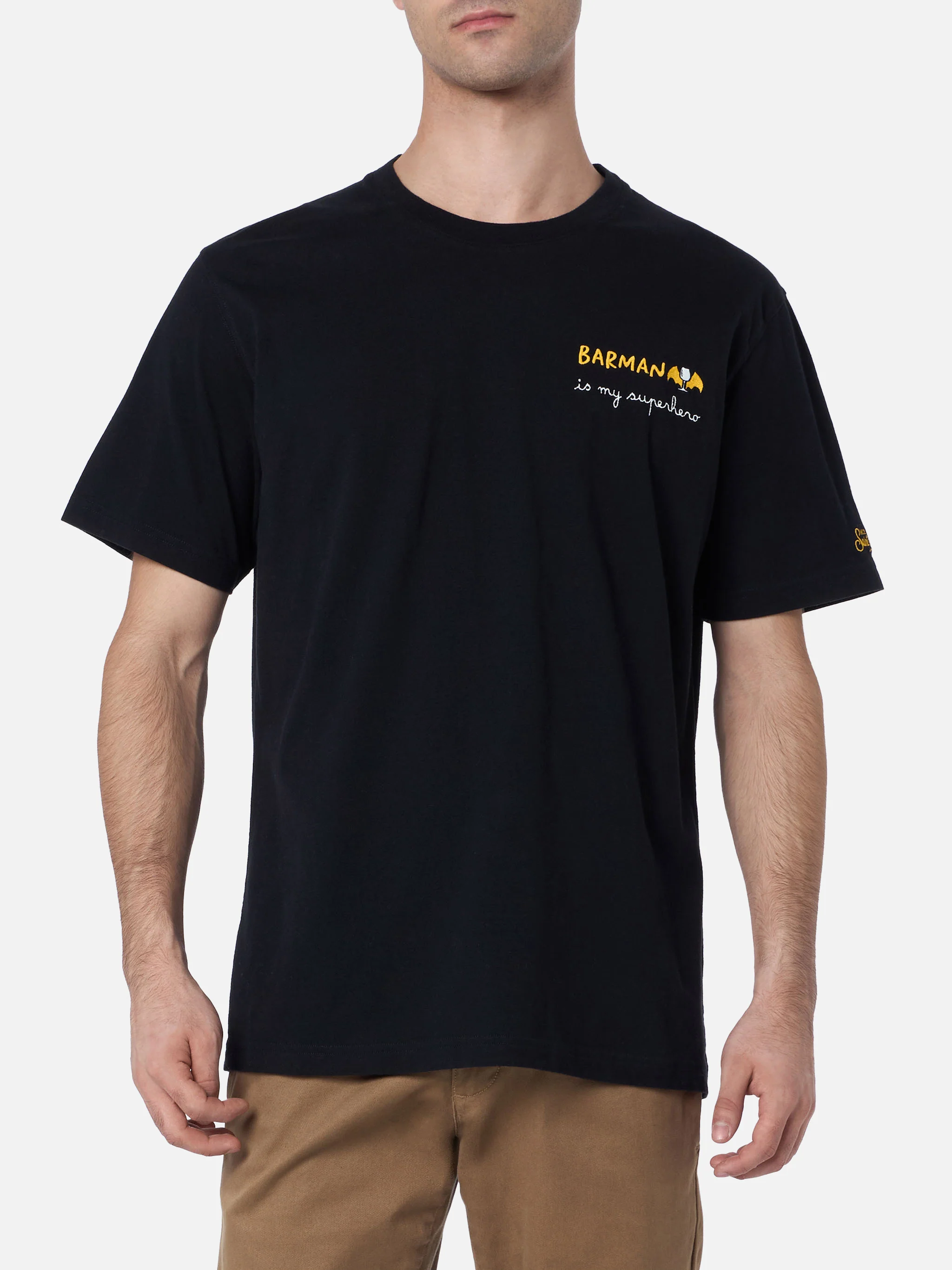 T-shirt Arnott in cotone pesante ricamo Barman - Image 3