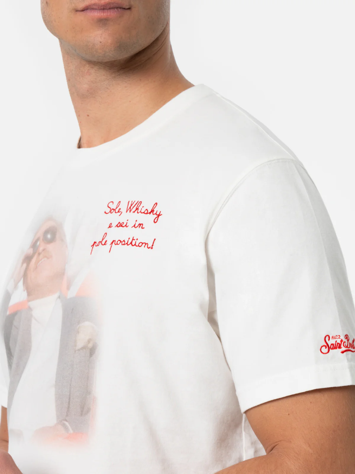 T-shirt Arnott in cotone pesante ricamo Sole whisky | Special Edition - Image 2