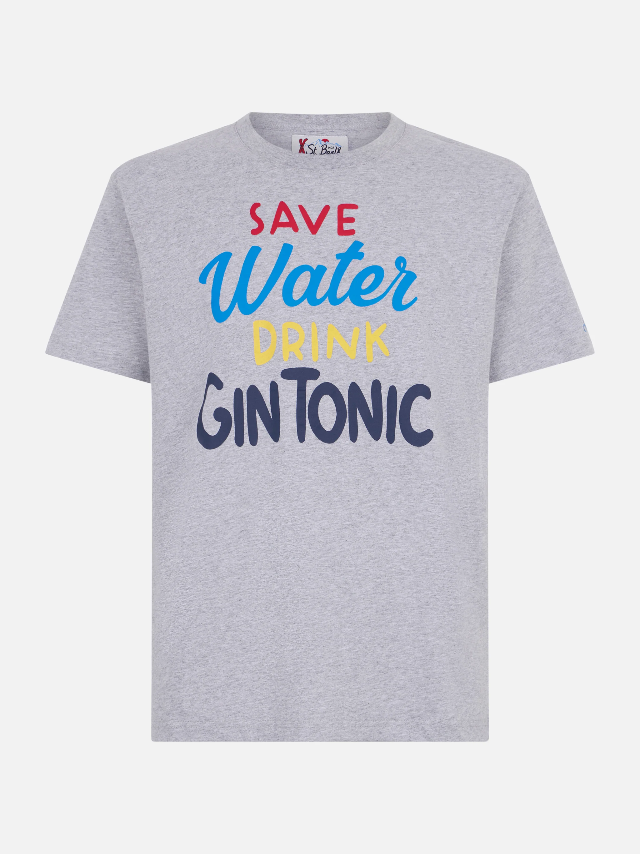 T-shirt in cotone pesante con stampa cocktail Gin Tonic