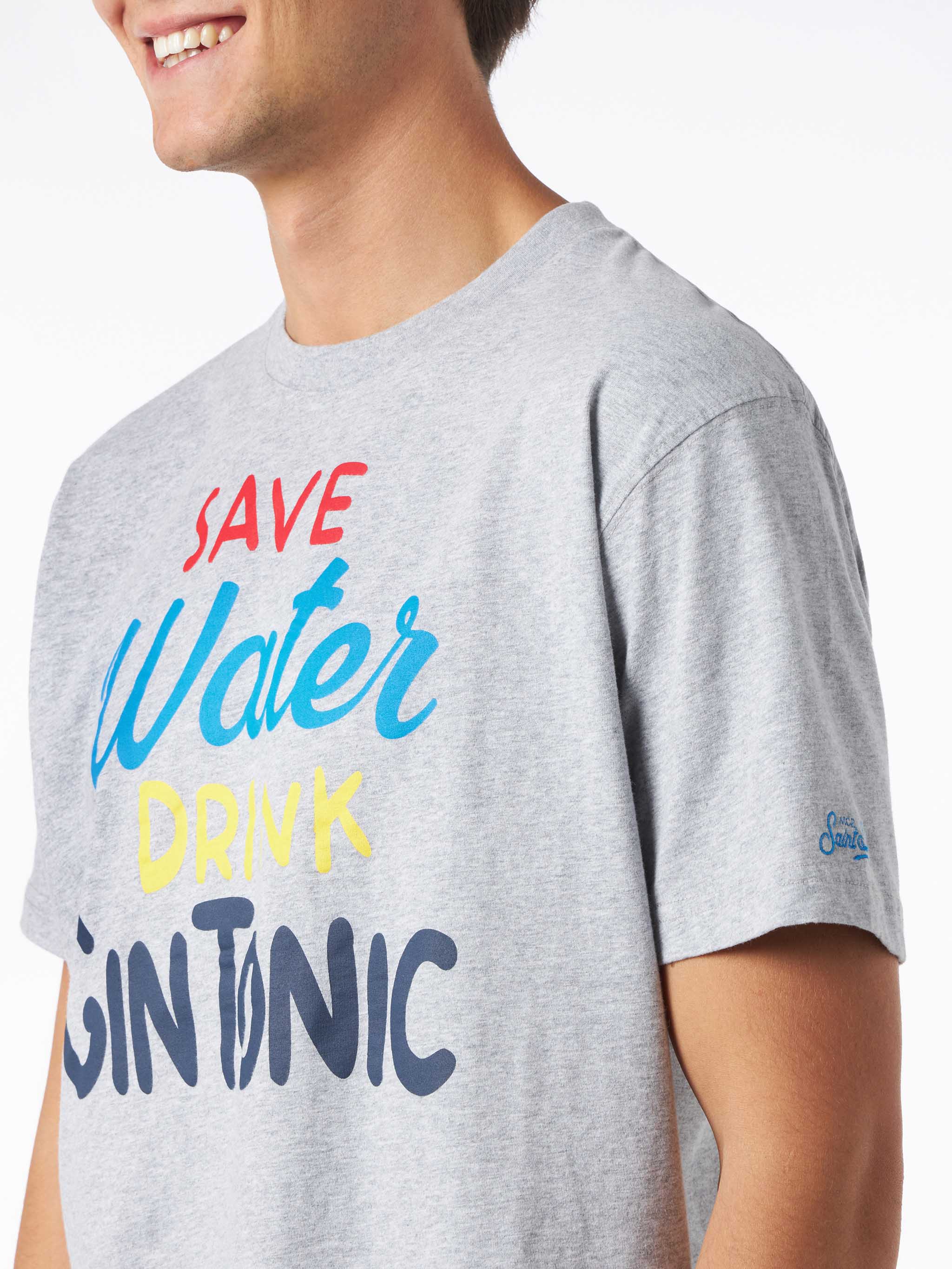 T-shirt in cotone pesante con stampa cocktail Gin Tonic - Image 2