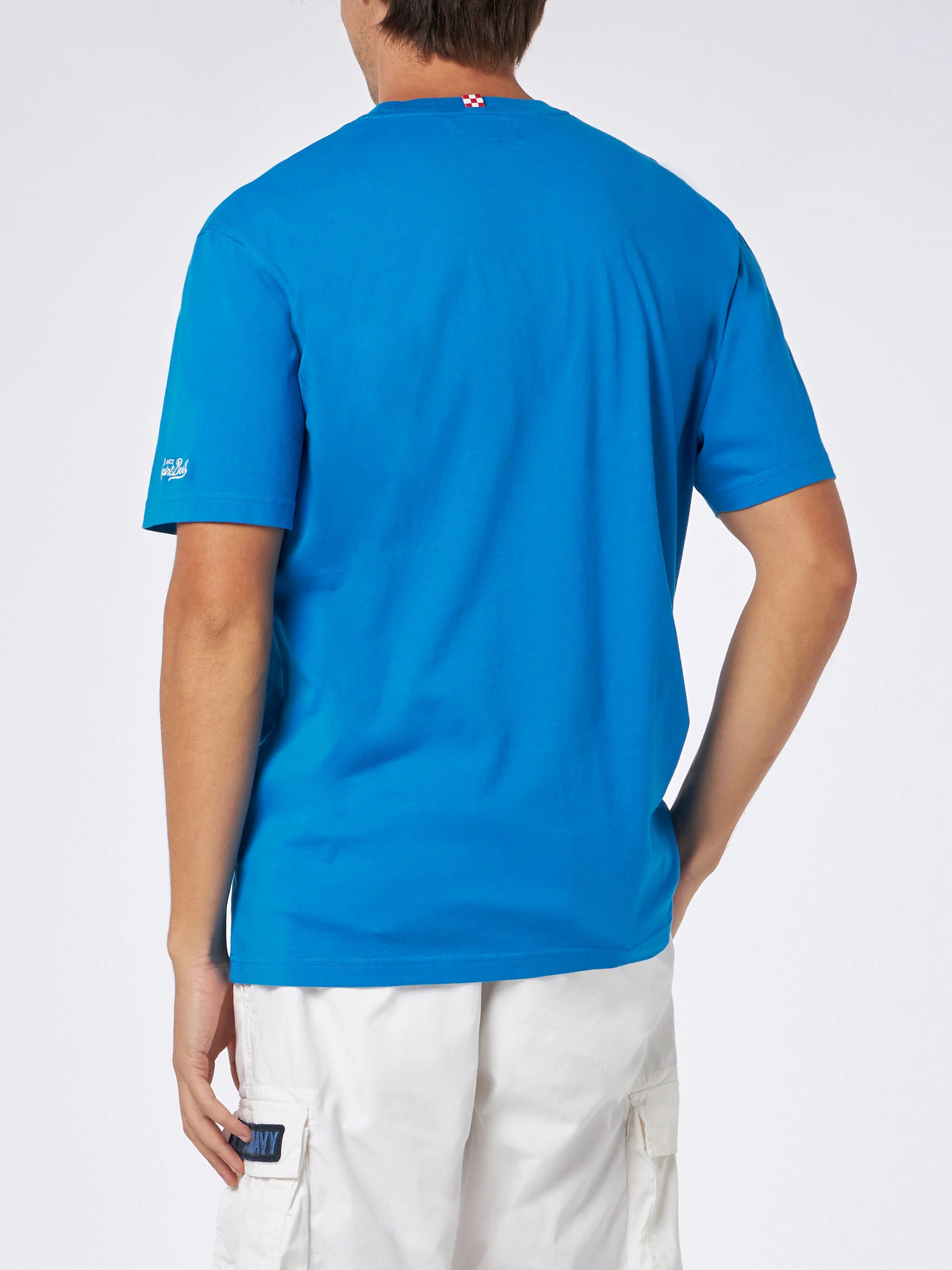 T-shirt Arnott in cotone pesante bluette con stampa St. Barth Padel Club - Image 4