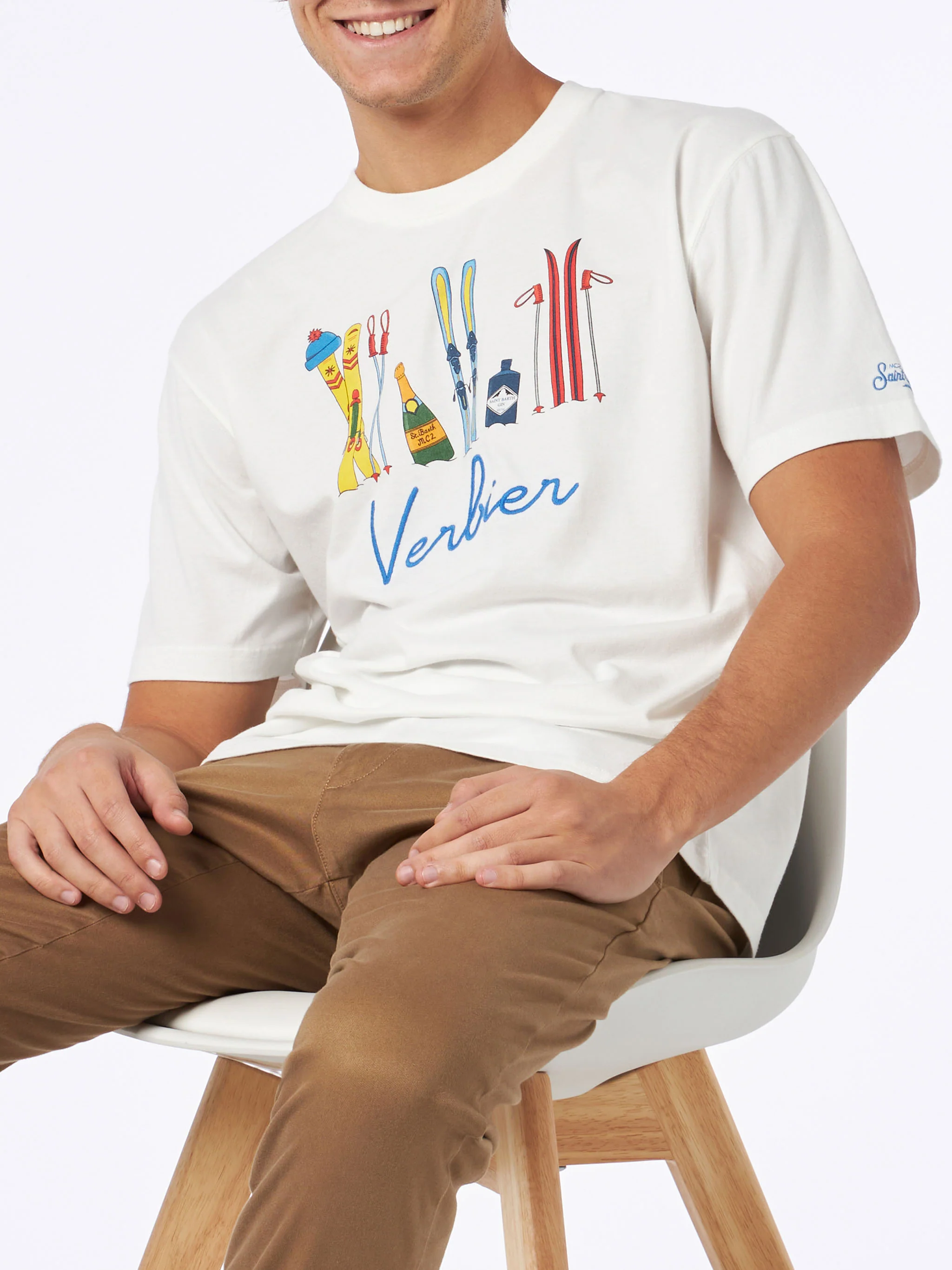 T-shirt Arnott in cotone pesante con ricamo Verbier - Image 2