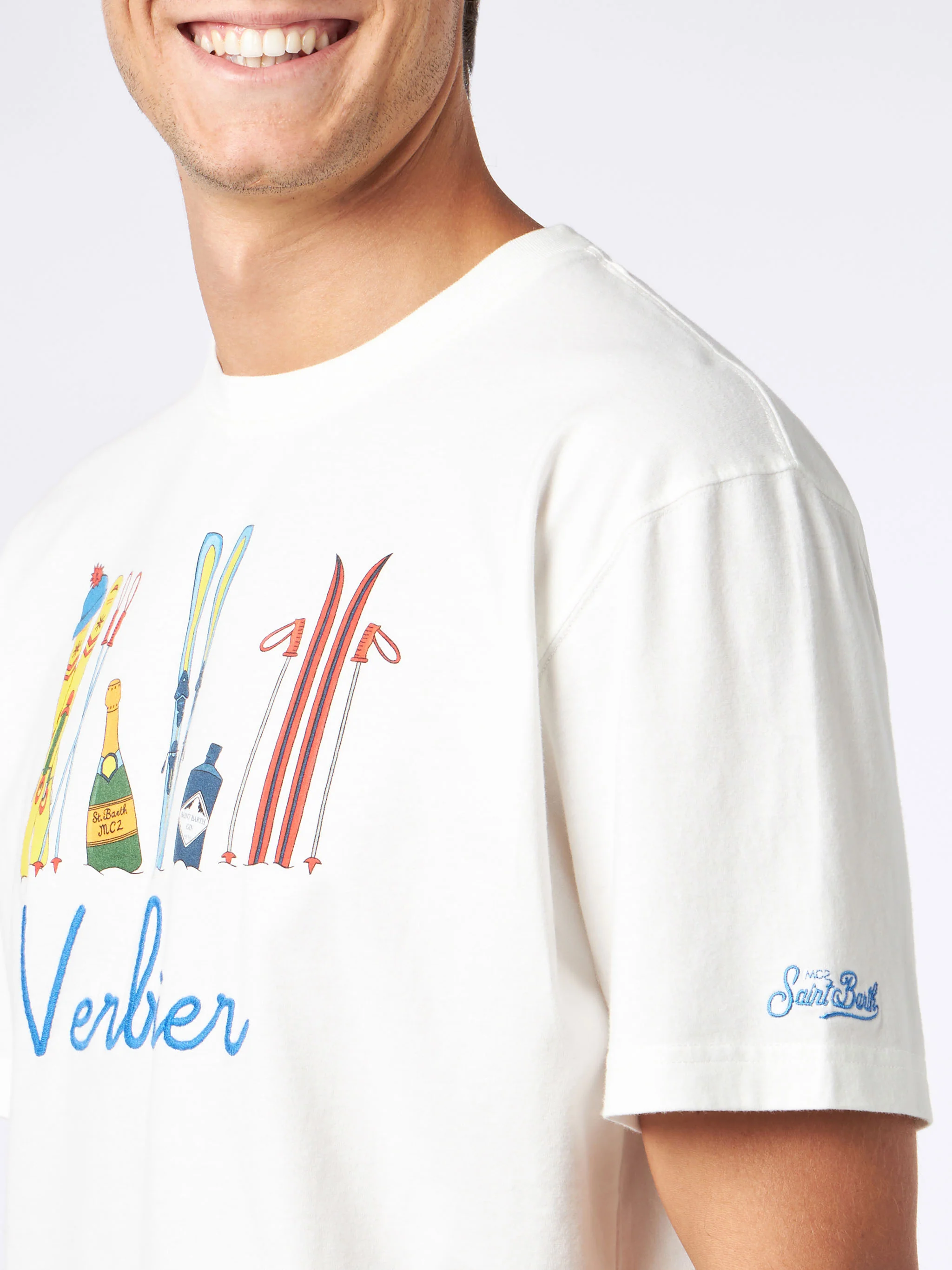 T-shirt Arnott in cotone pesante con ricamo Verbier - Image 3