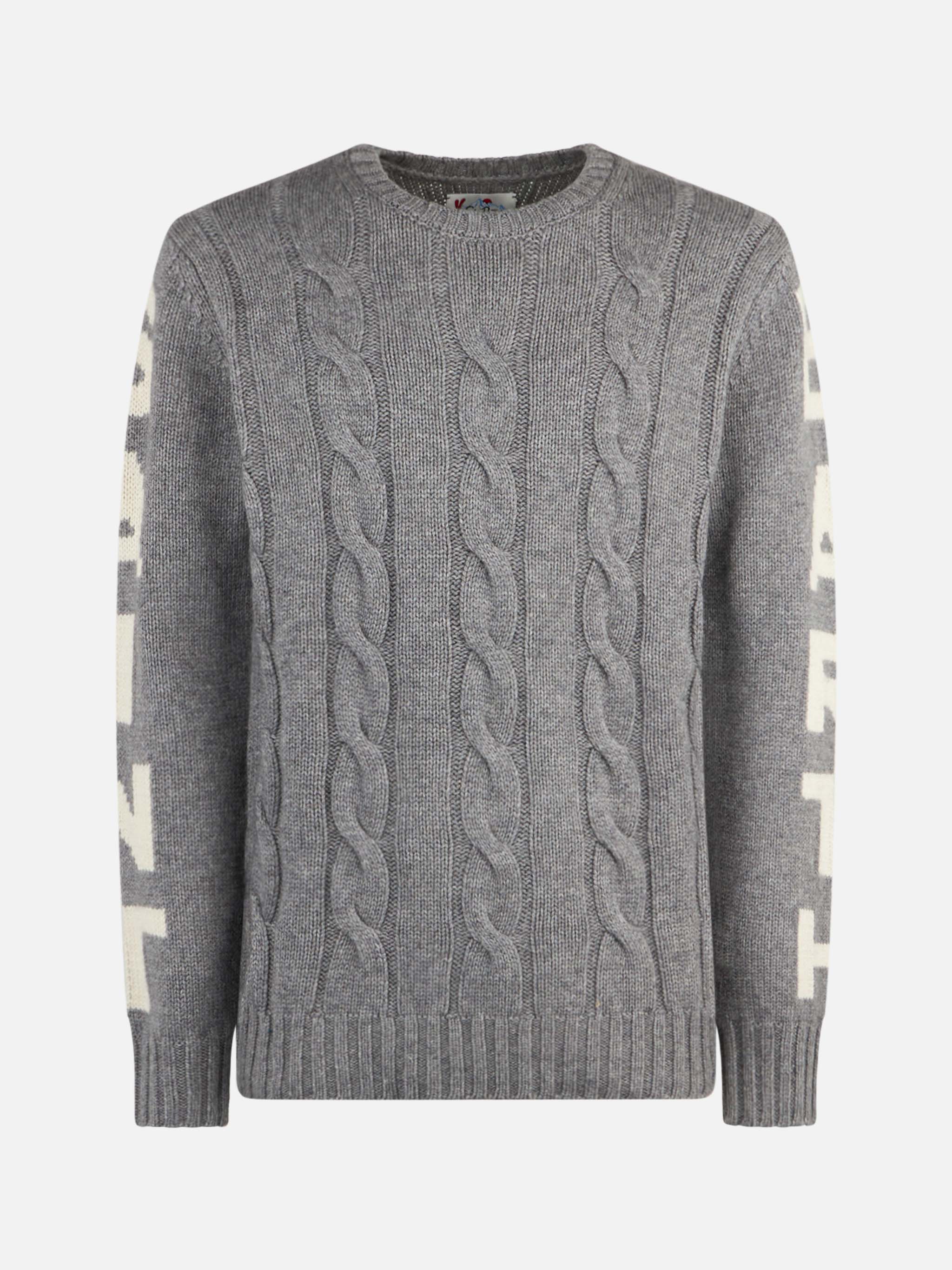 Maglia Bergen a trecce pesante grigio melange - Image 4