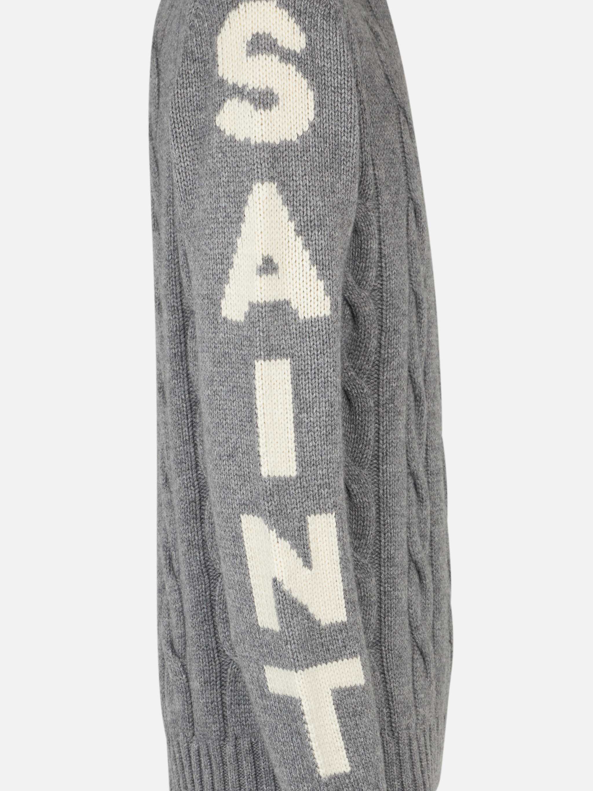 Maglia Bergen a trecce pesante grigio melange - Image 5