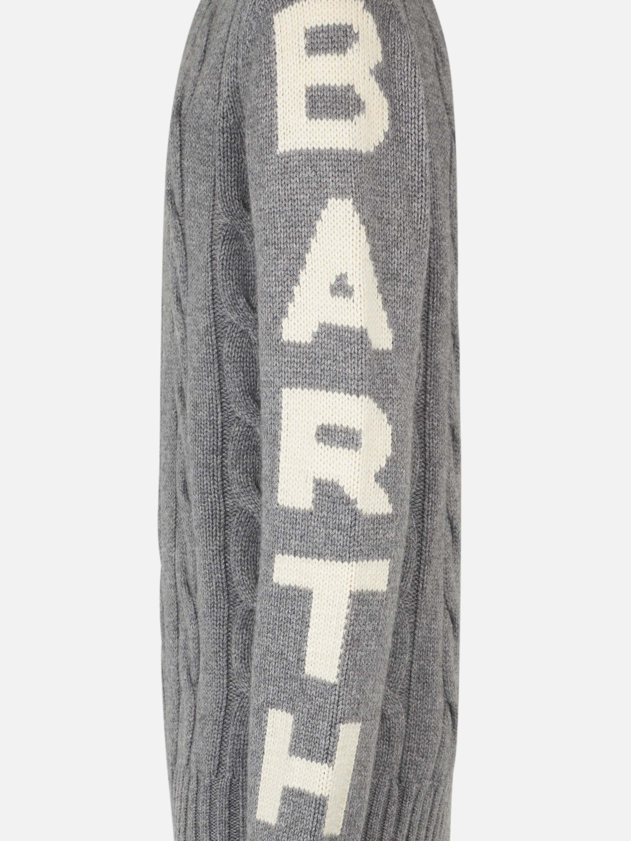 Maglia Bergen a trecce pesante grigio melange - Image 6