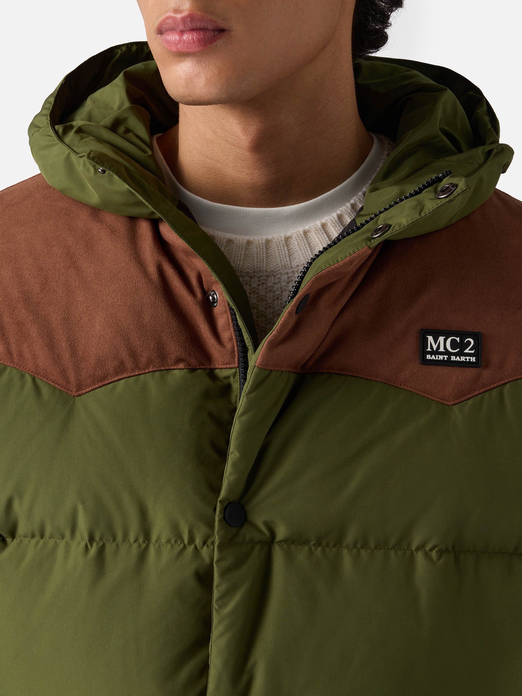 Piumino Baxter verde militare con cappuccio - Image 3