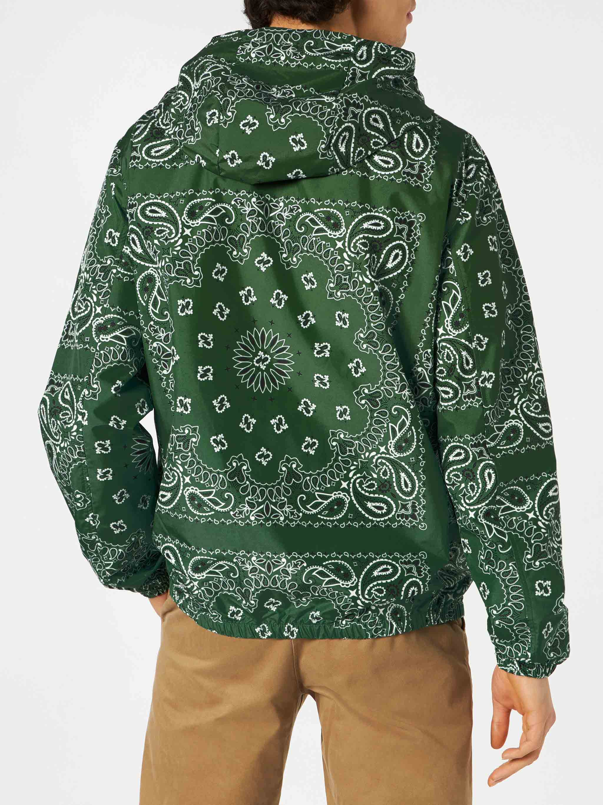 Giacca Kauris stampa bandana verde militare - Image 3