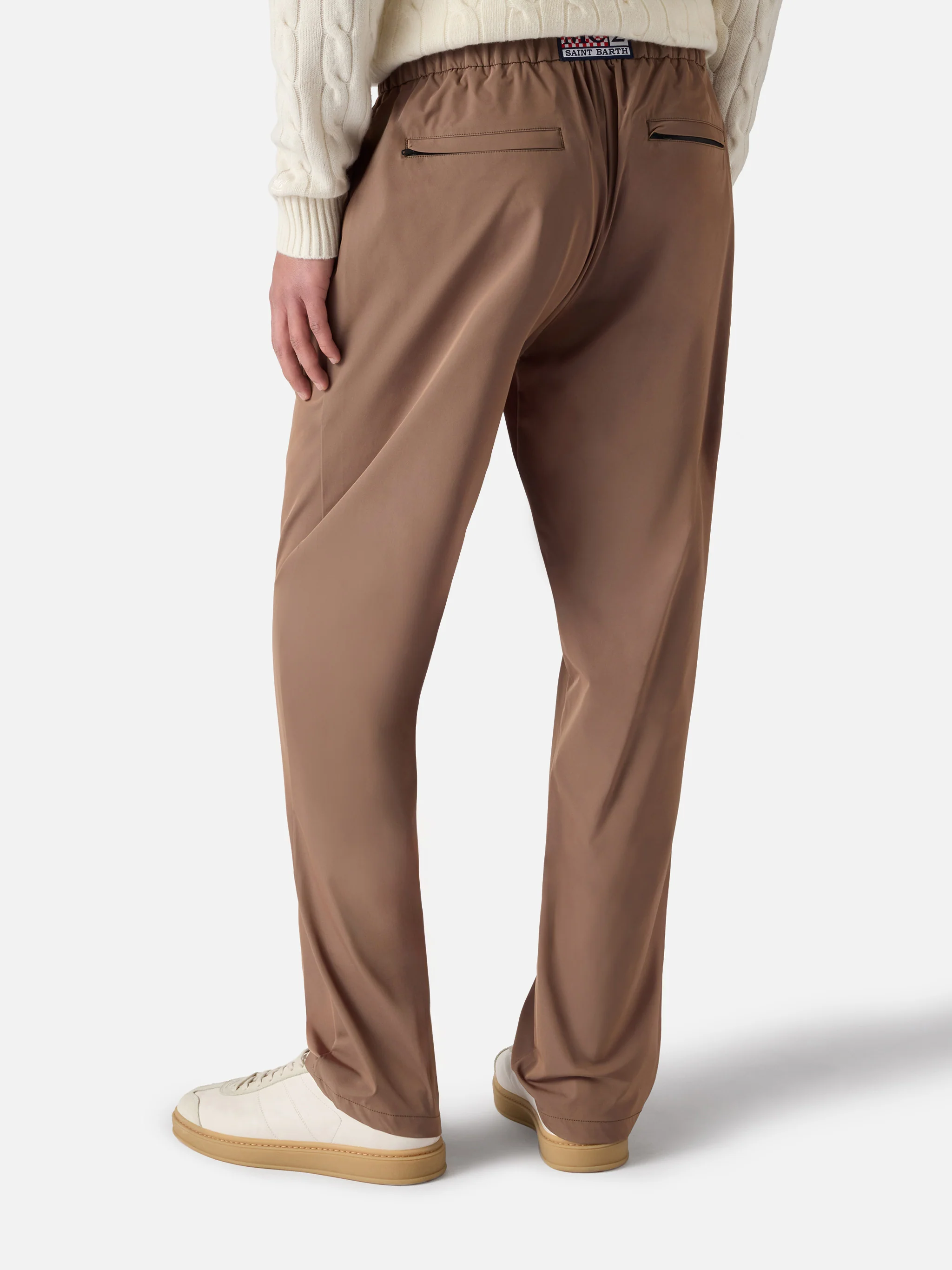 Pantaloni Porter in tessuto tecnico Solaro khaki tinta unita - Image 3