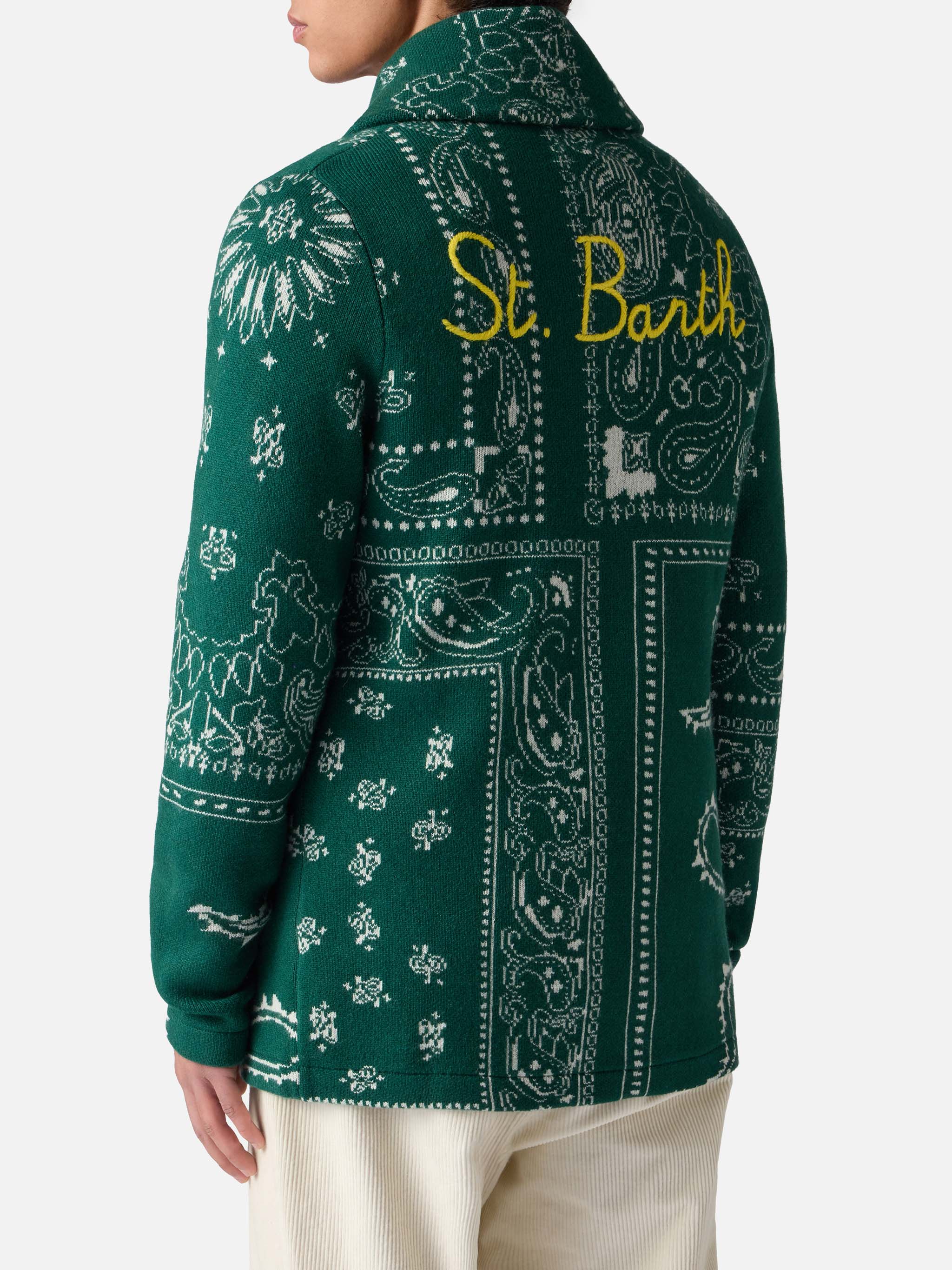Giacca Max in maglia con jacquard bandana e ricamo - Image 2
