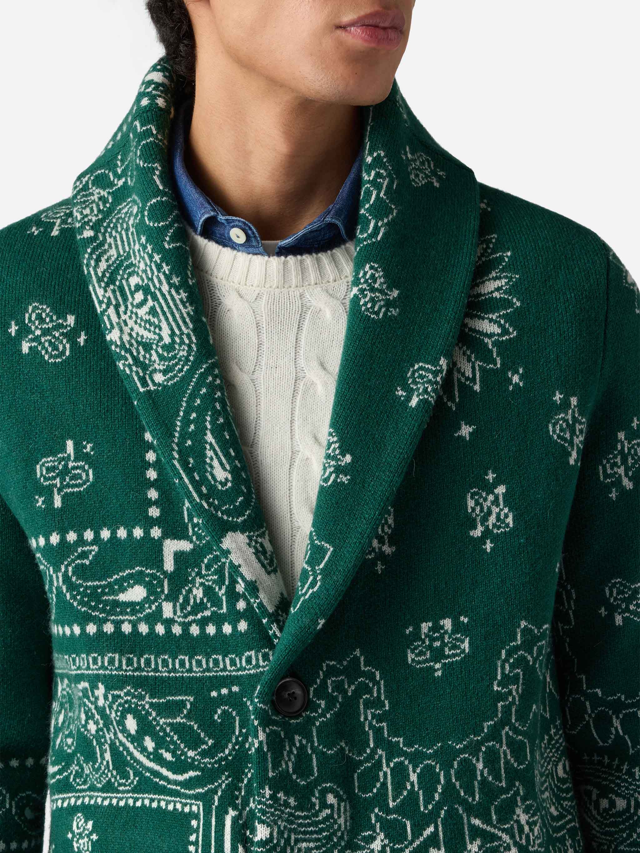 Giacca Max in maglia con jacquard bandana e ricamo - Image 4