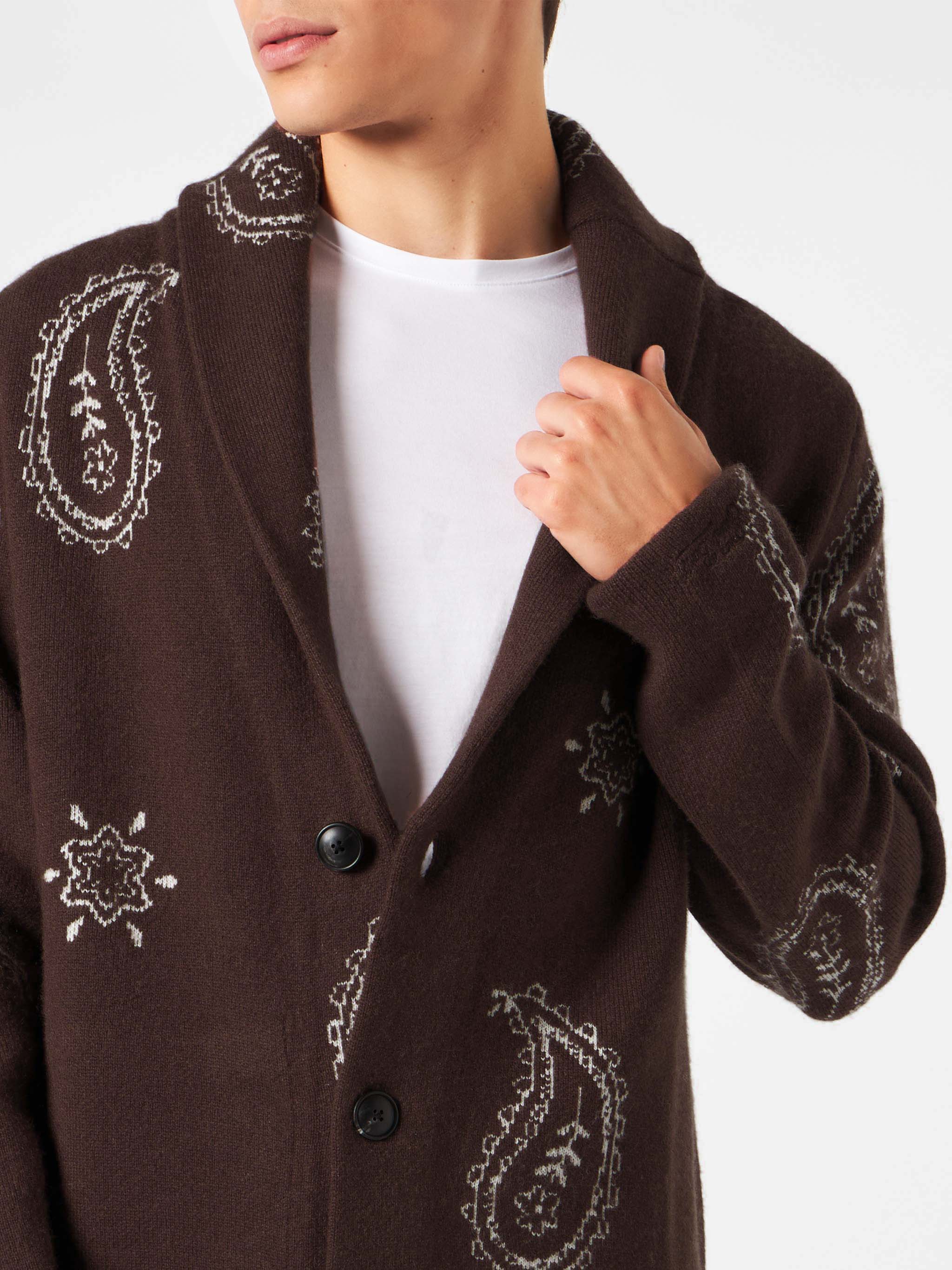 Giacca Max in maglia con jacquard paisley e ricamo - Image 3