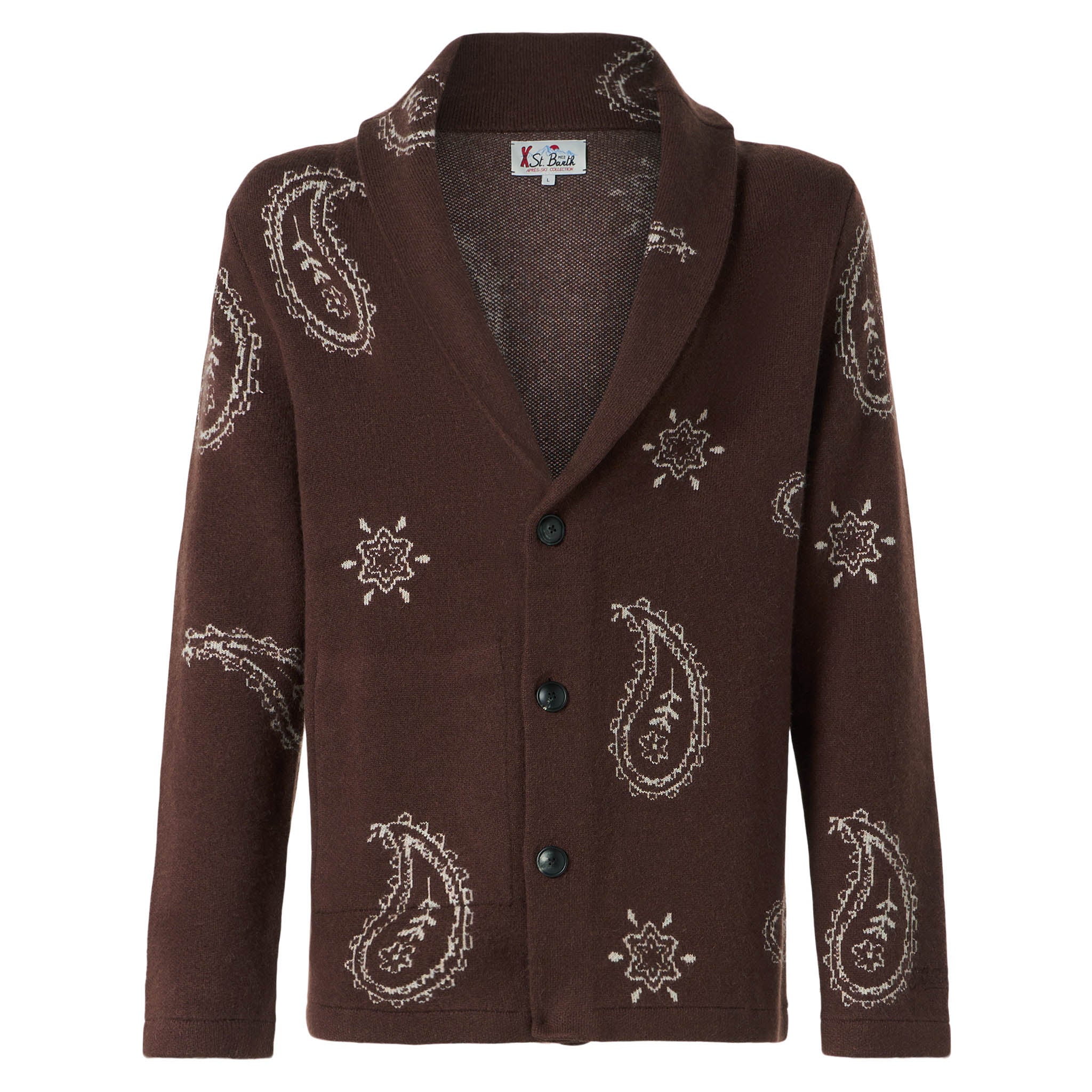 Giacca Max in maglia con jacquard paisley e ricamo - Image 4