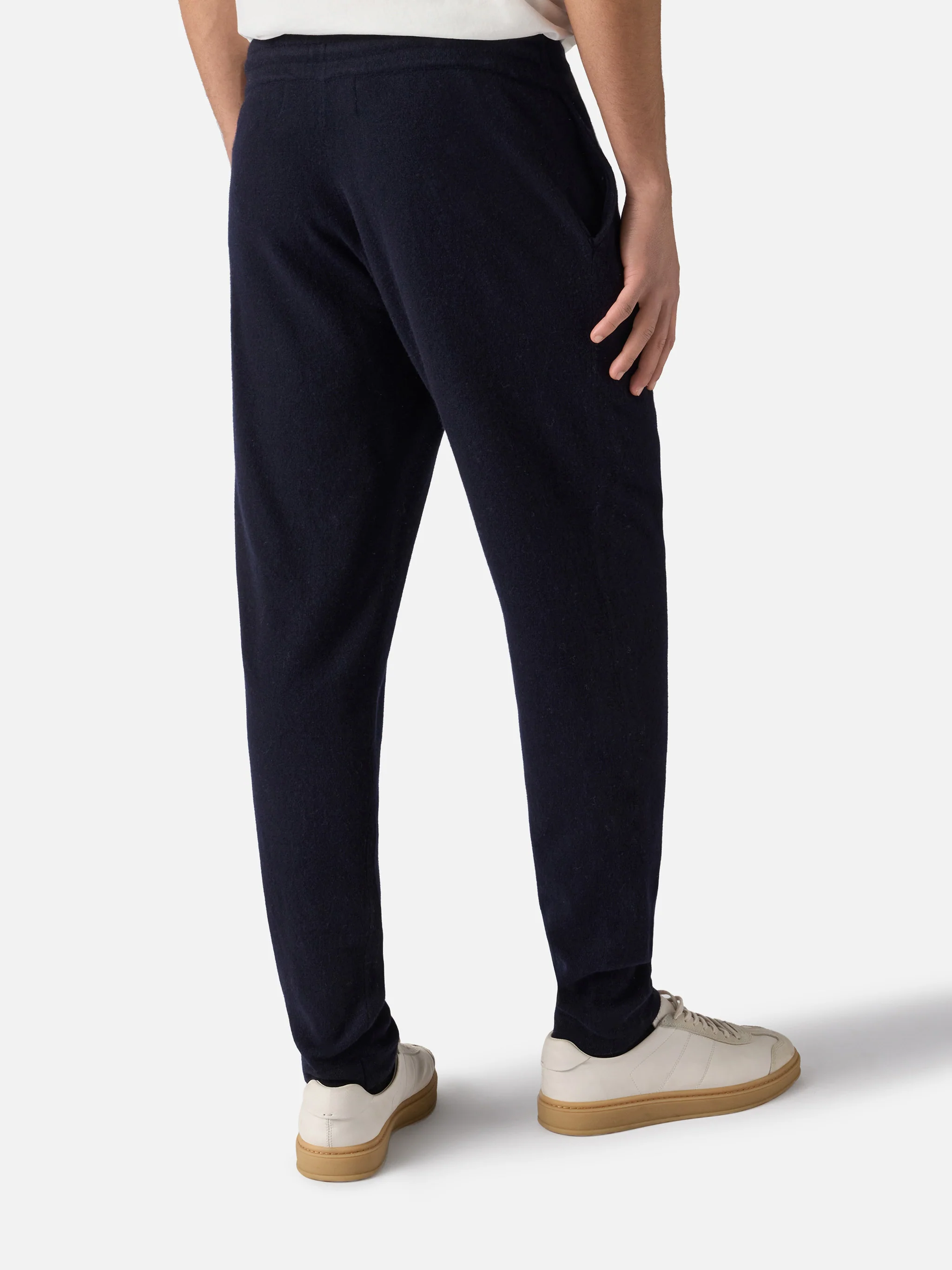 Pantaloni Walton in maglia blu navy tinta unita - Image 3