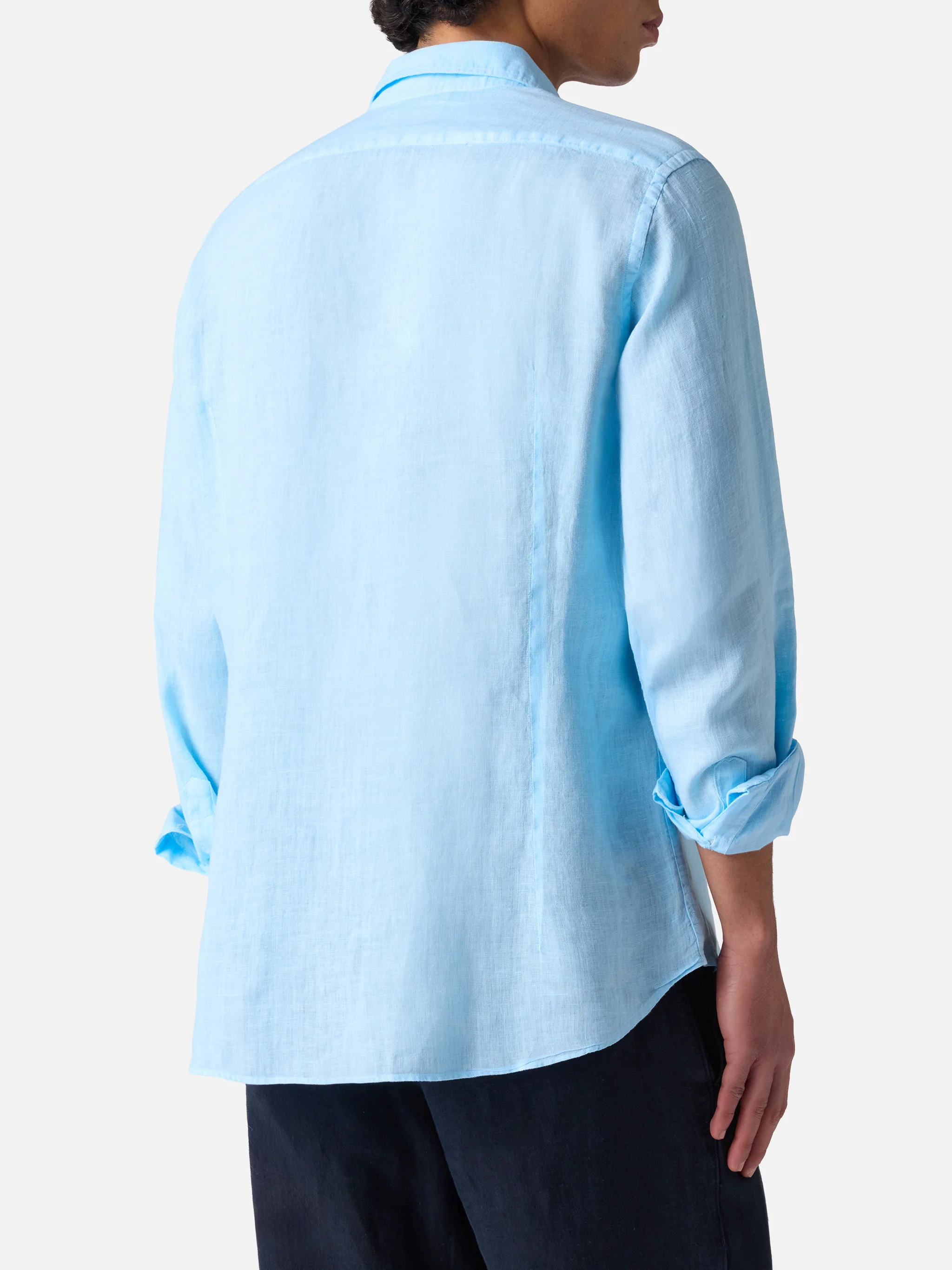Camicia Pamplona in lino azzurro chiaro - Image 3