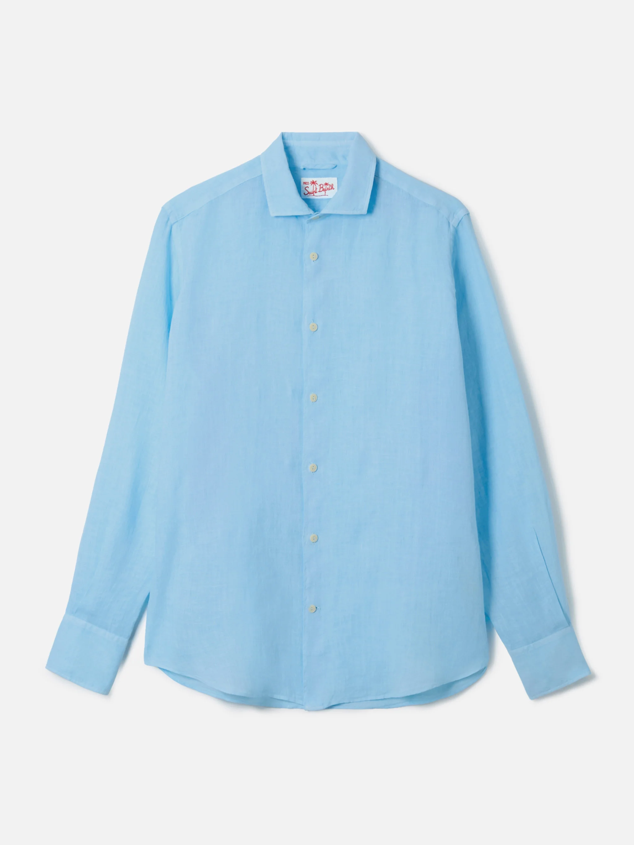 Camicia Pamplona in lino azzurro chiaro - Image 4