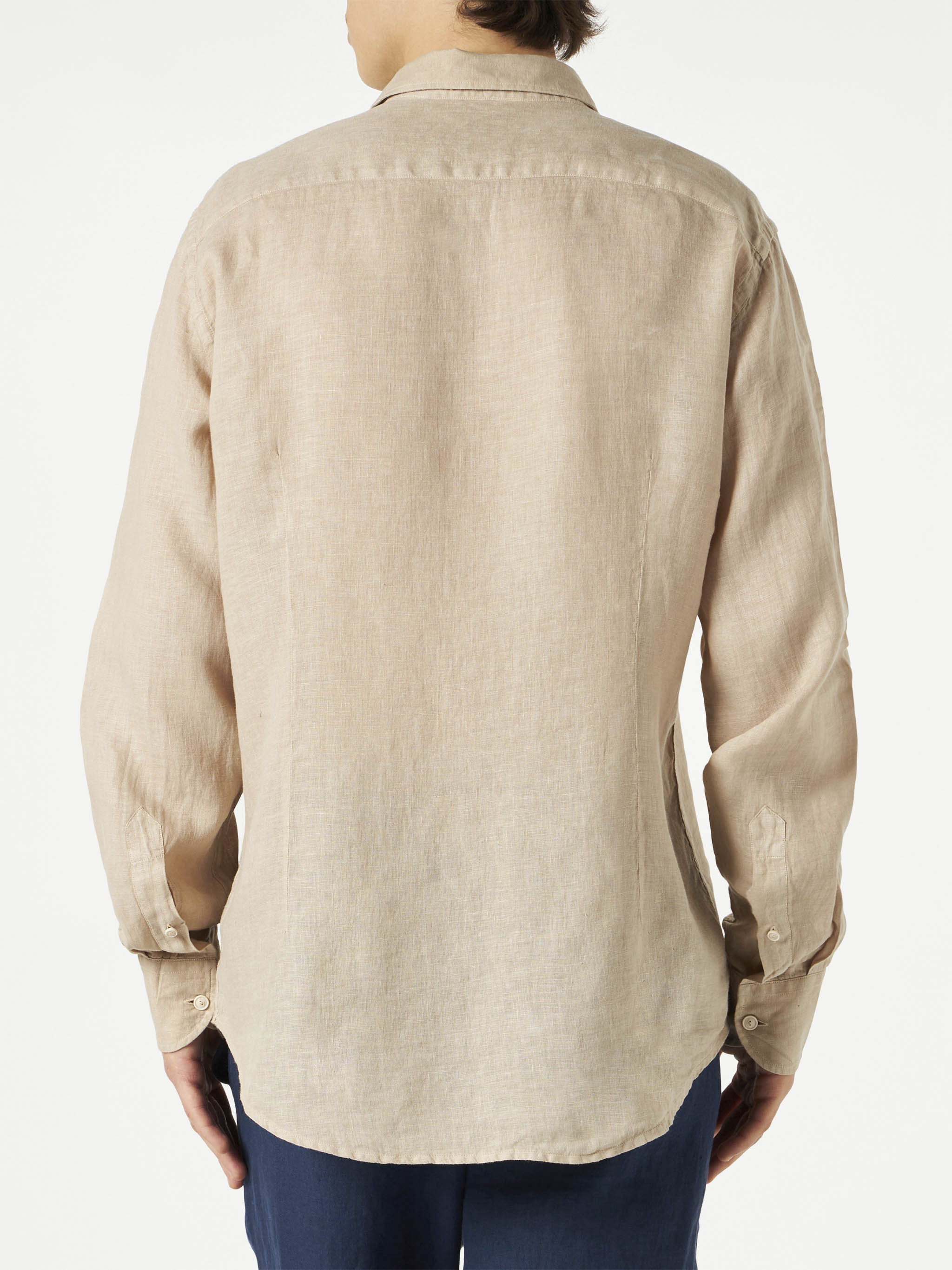 Camicia Pamplona in lino beige - Image 3