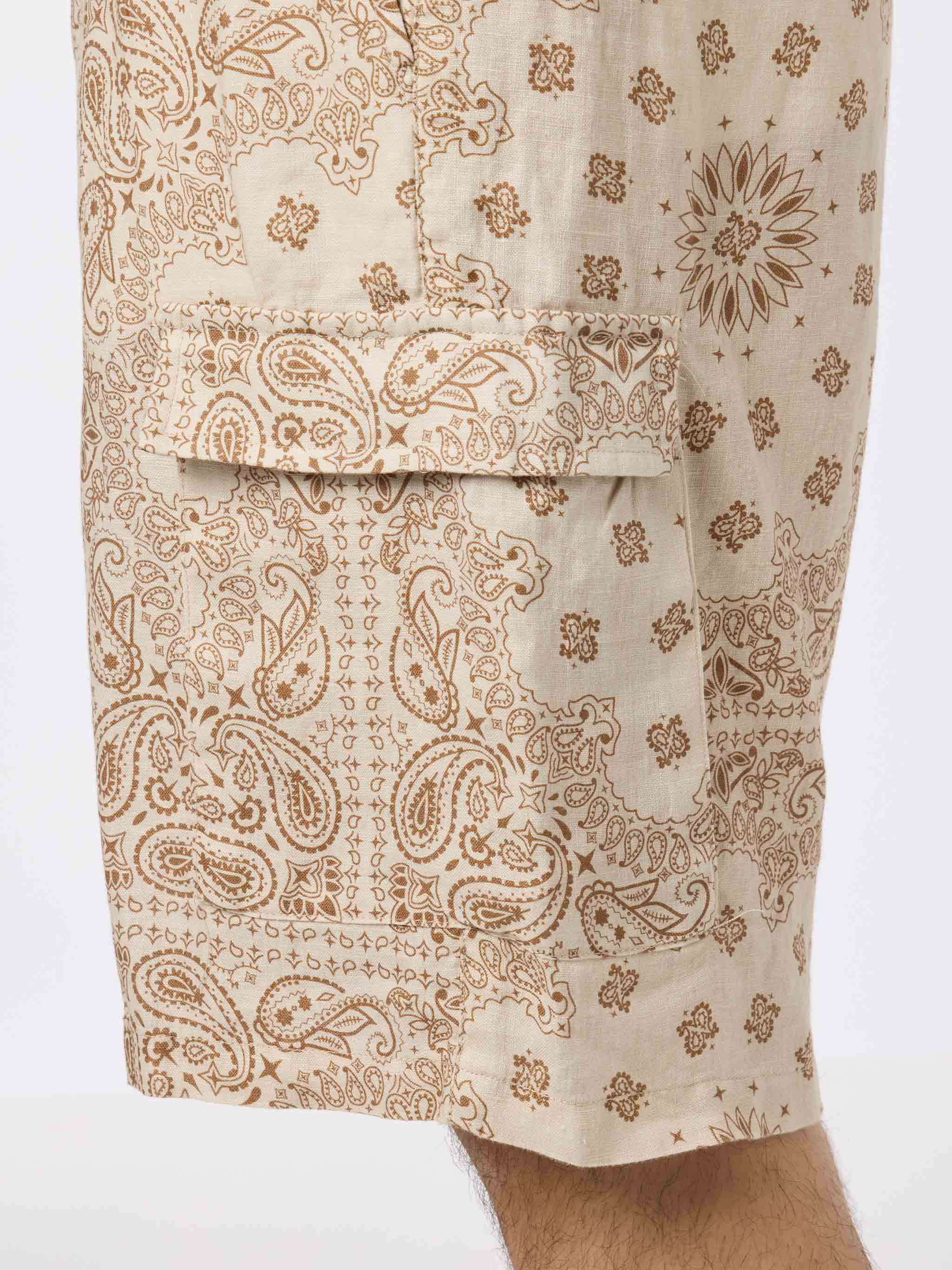 Bermuda Marseille in lino stampa bandana - Image 2