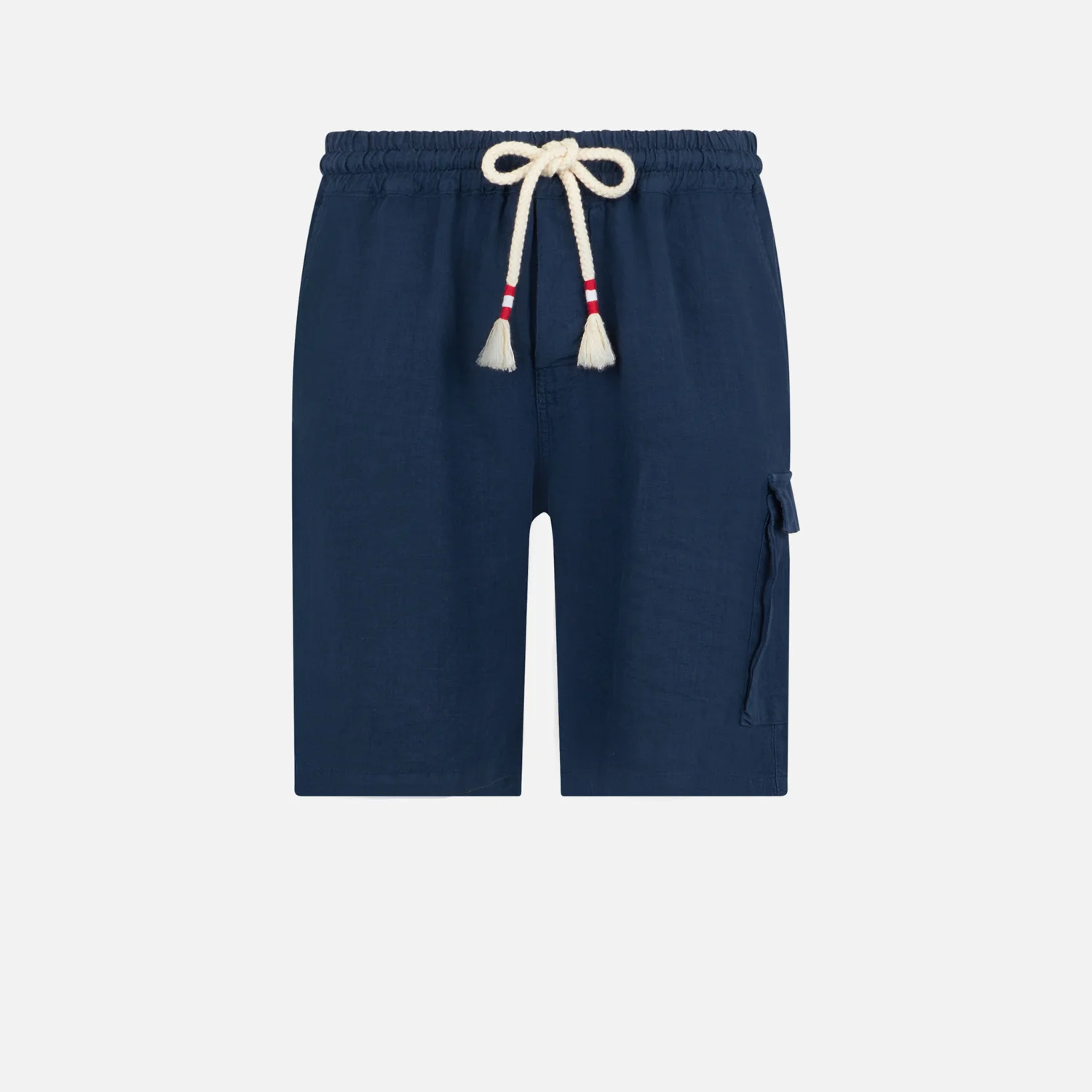 Bermuda da uomo in lino blu navy - Image 4