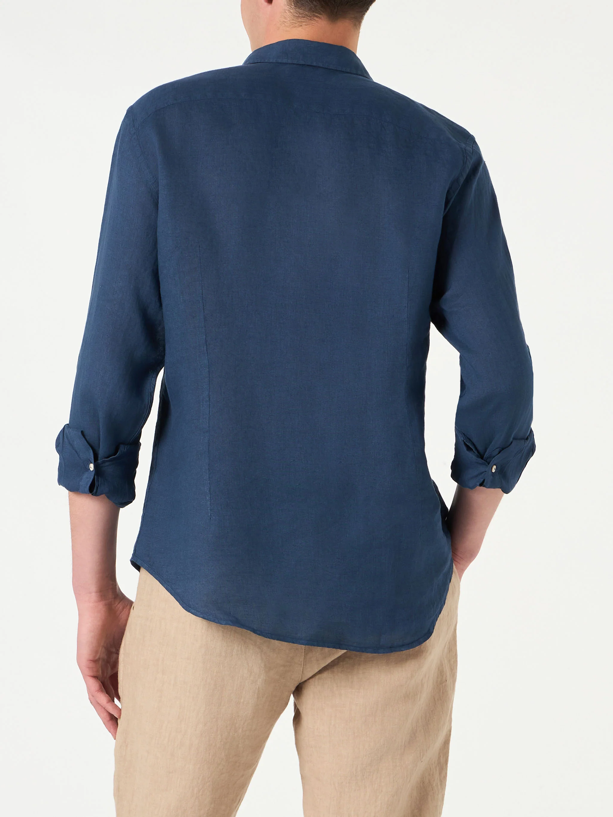 Camicia Pamplona in lino blu navy - Image 3