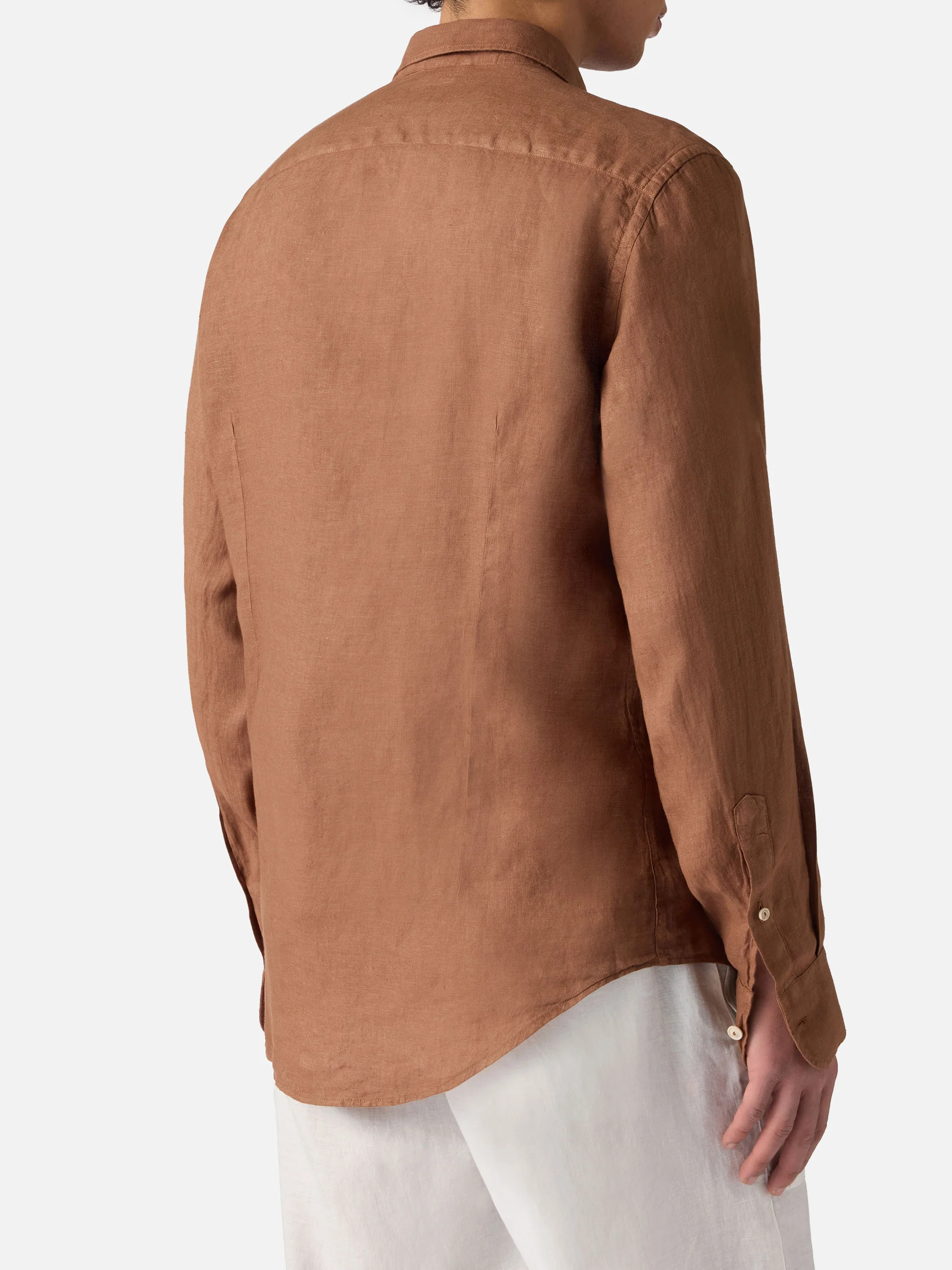 Camicia Pamplona in lino marrone - Image 3