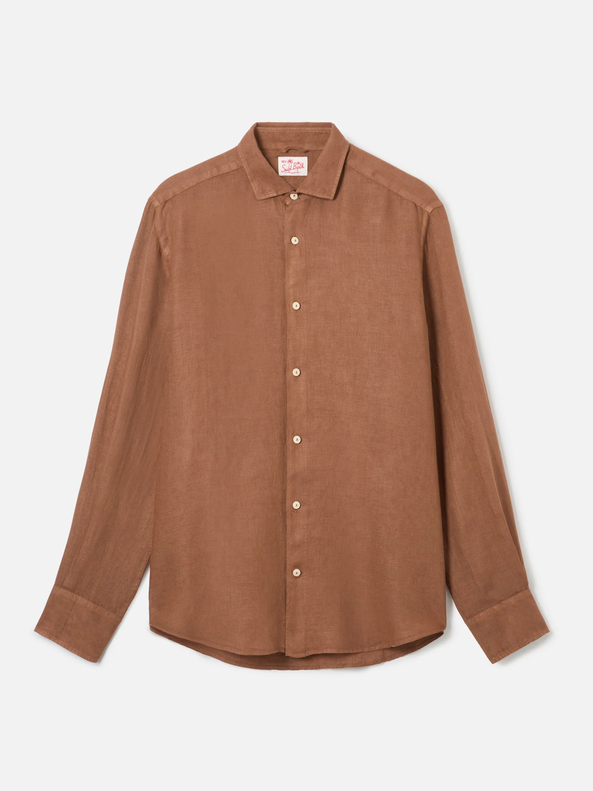 Camicia Pamplona in lino marrone - Image 4