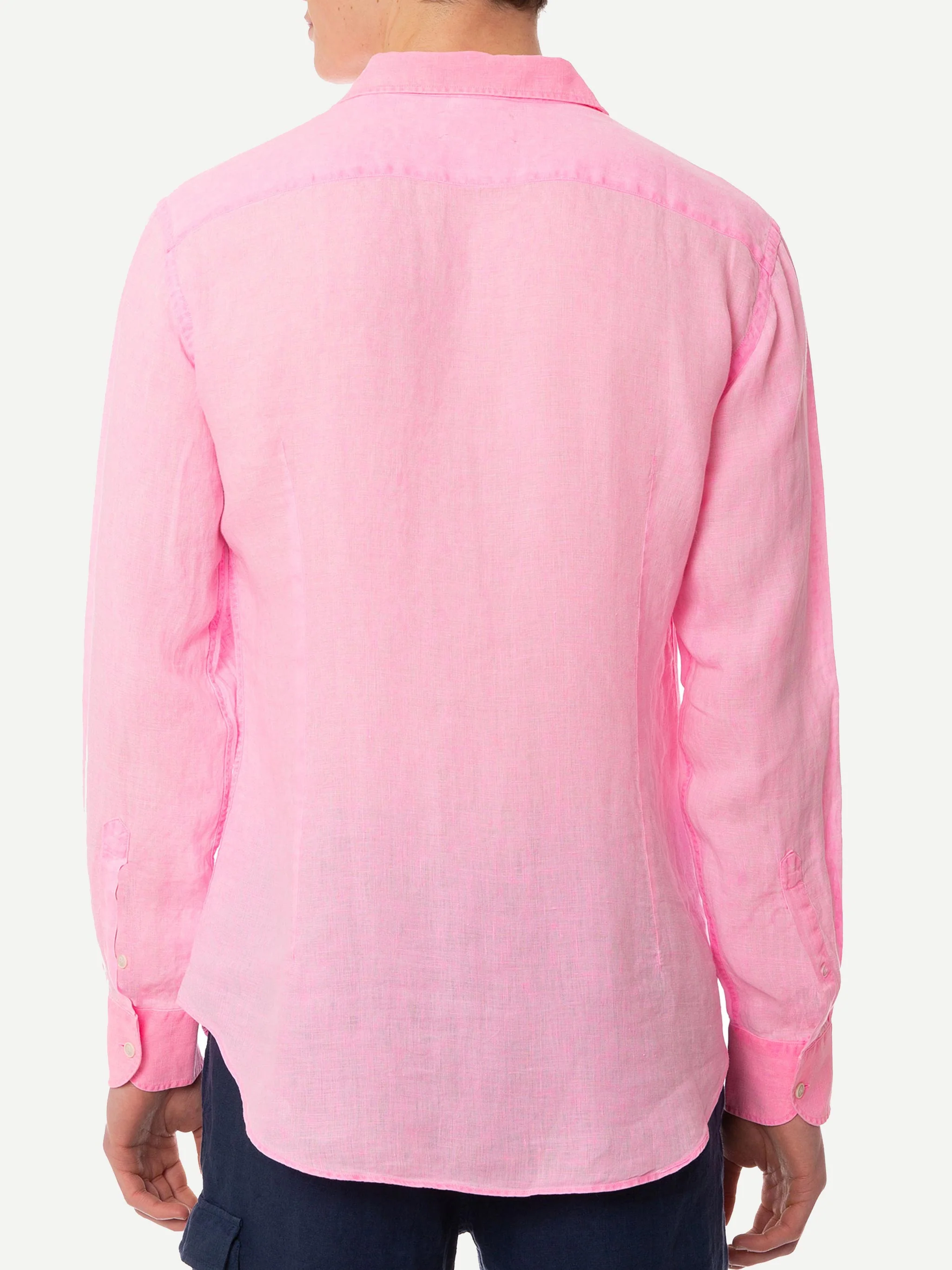 Camicia Pamplona in lino fucsia fluo - Image 3