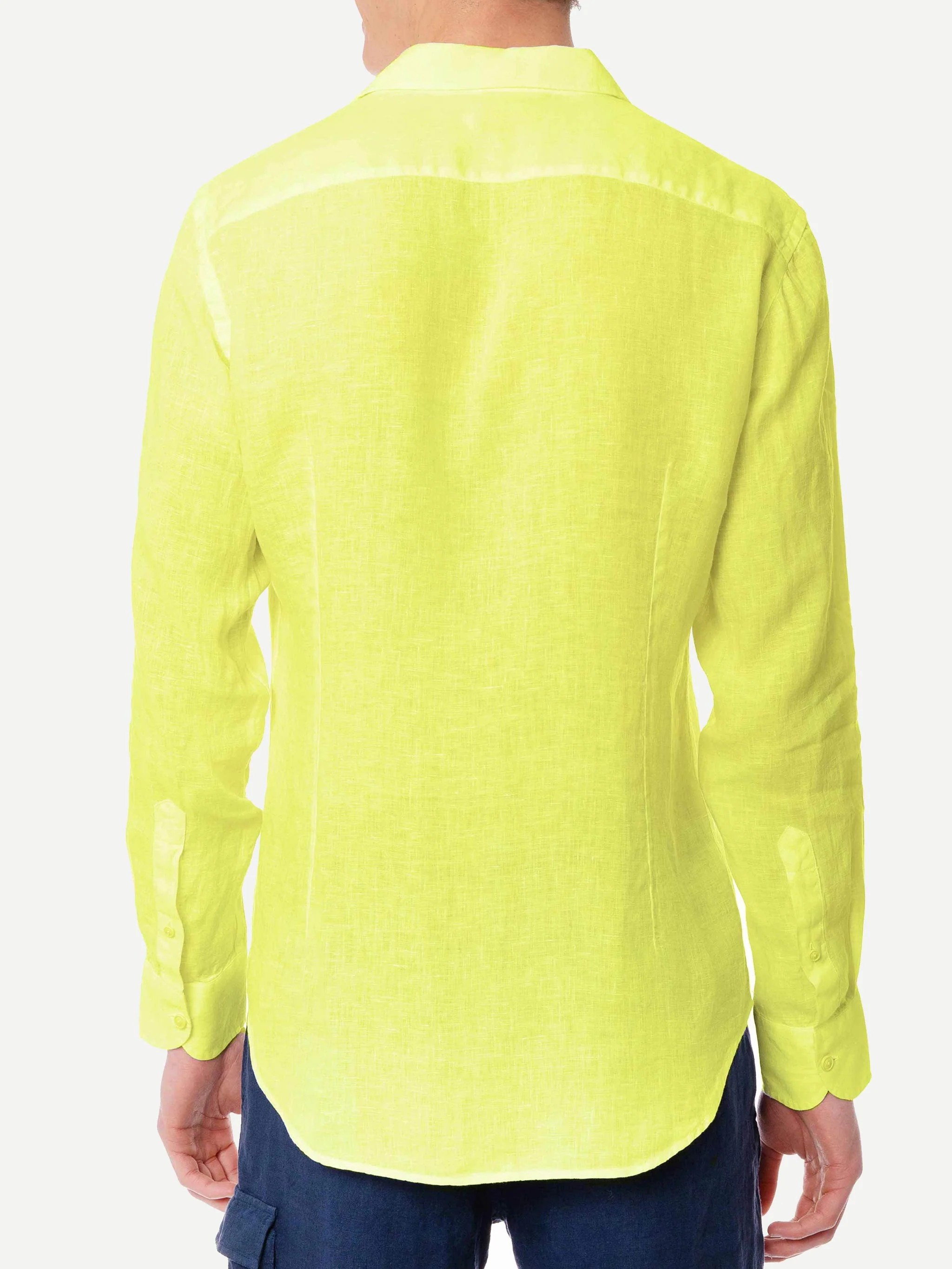 Camicia Pamplona in lino gialla - Image 3