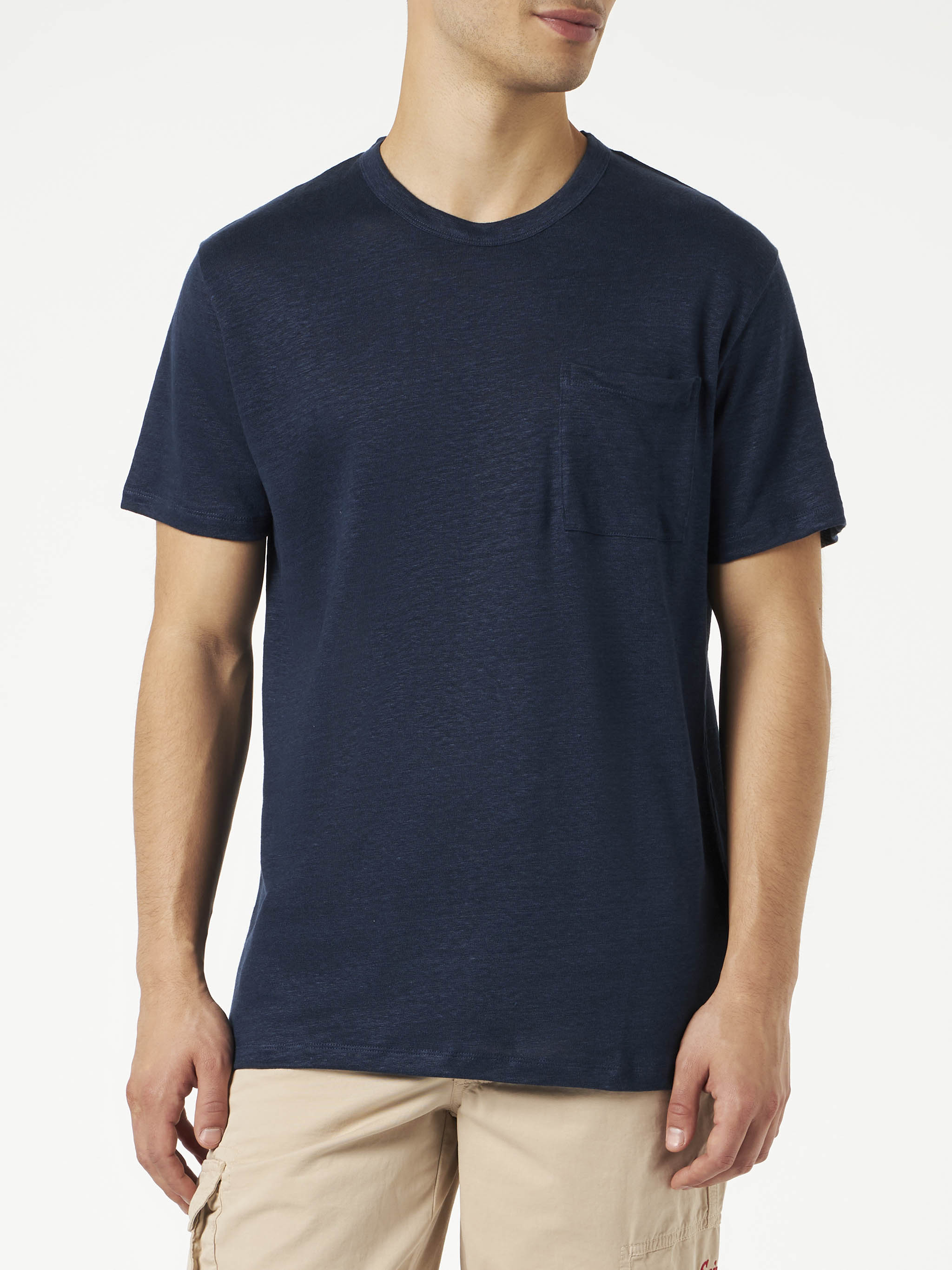 T-shirt Ecstasea in lino blu navy - Image 3