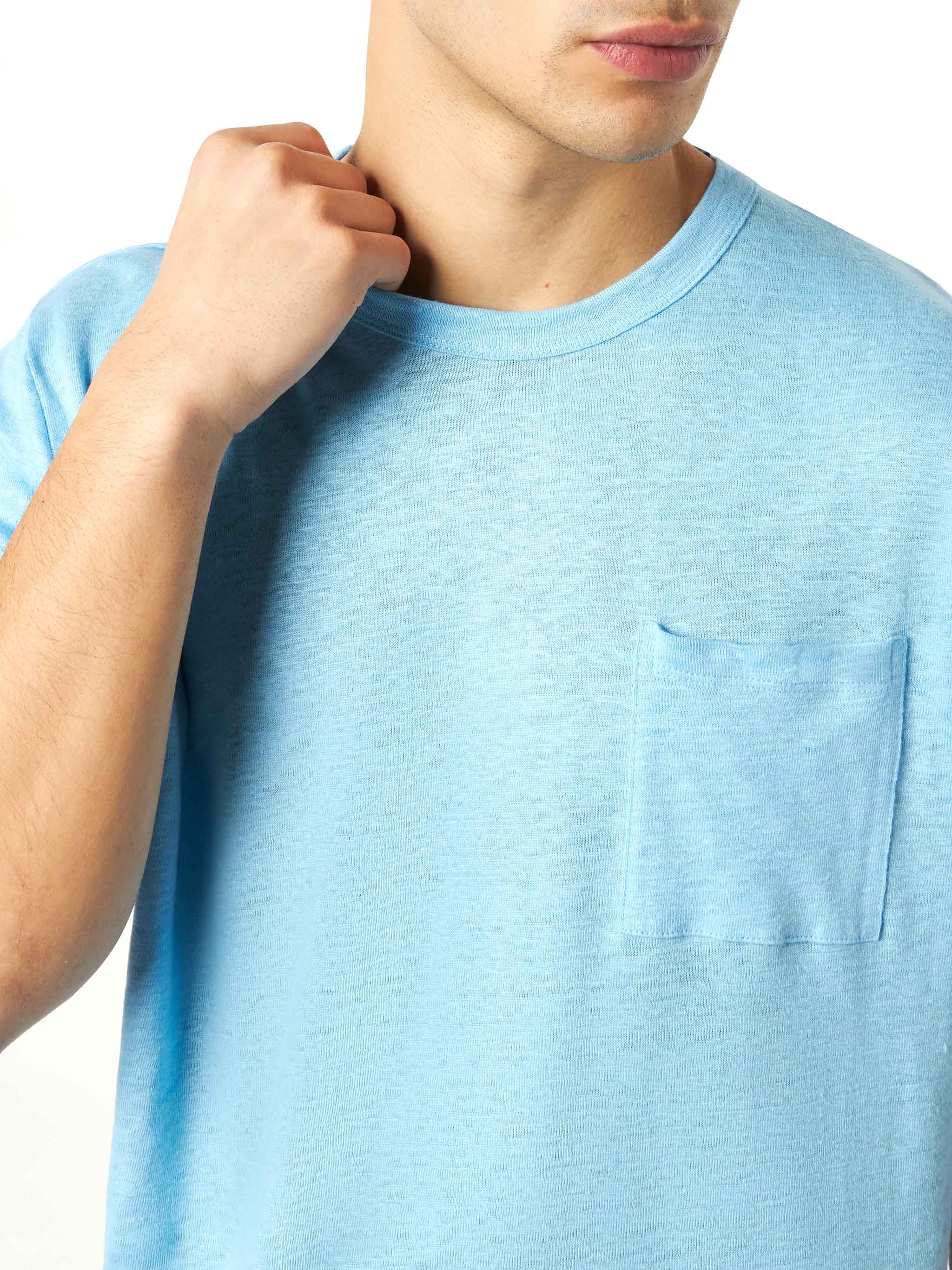 T-shirt Ecstasea in lino azzurro - Image 3