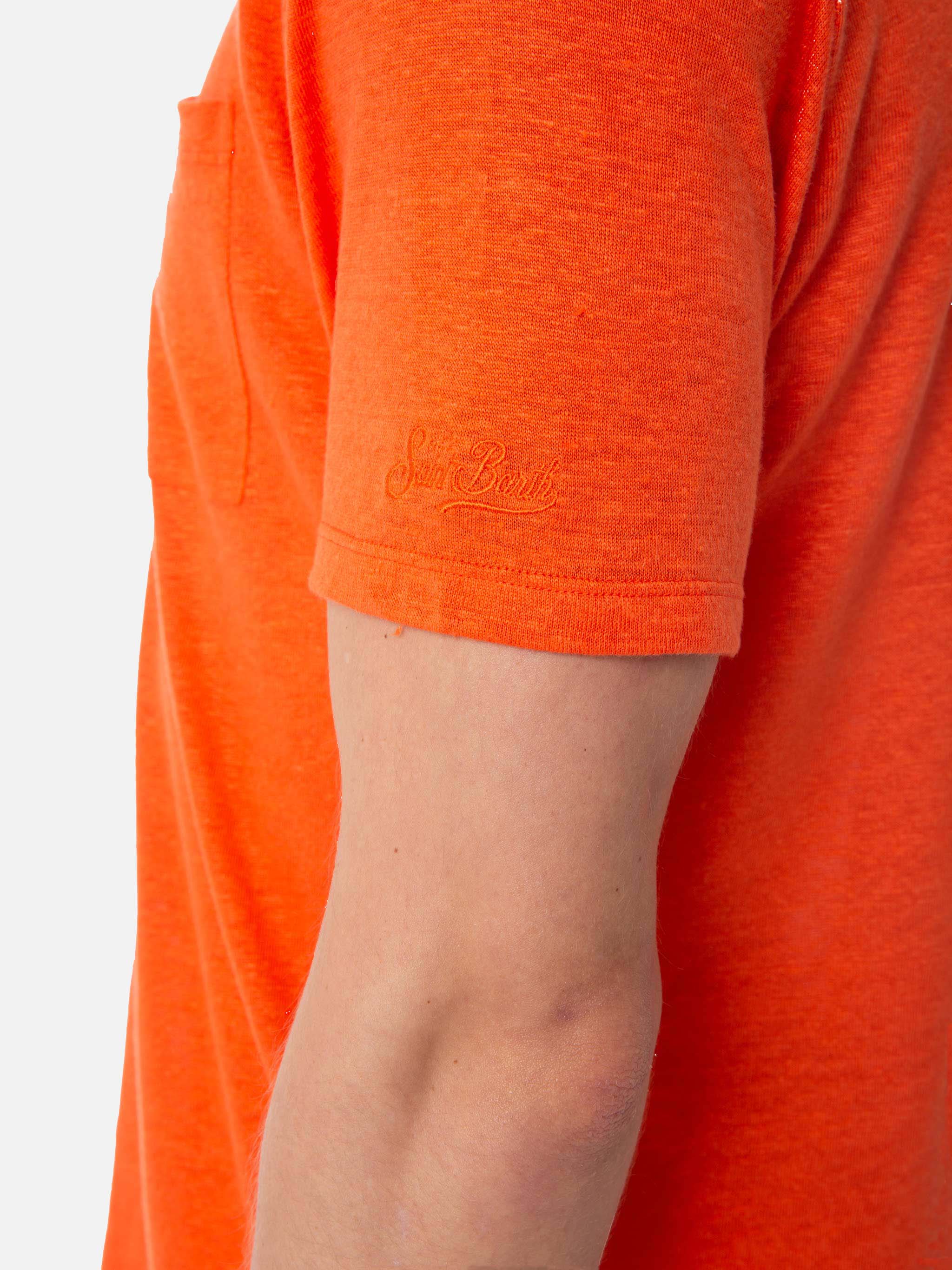 T-shirt Ecstasea in lino arancione - Image 4