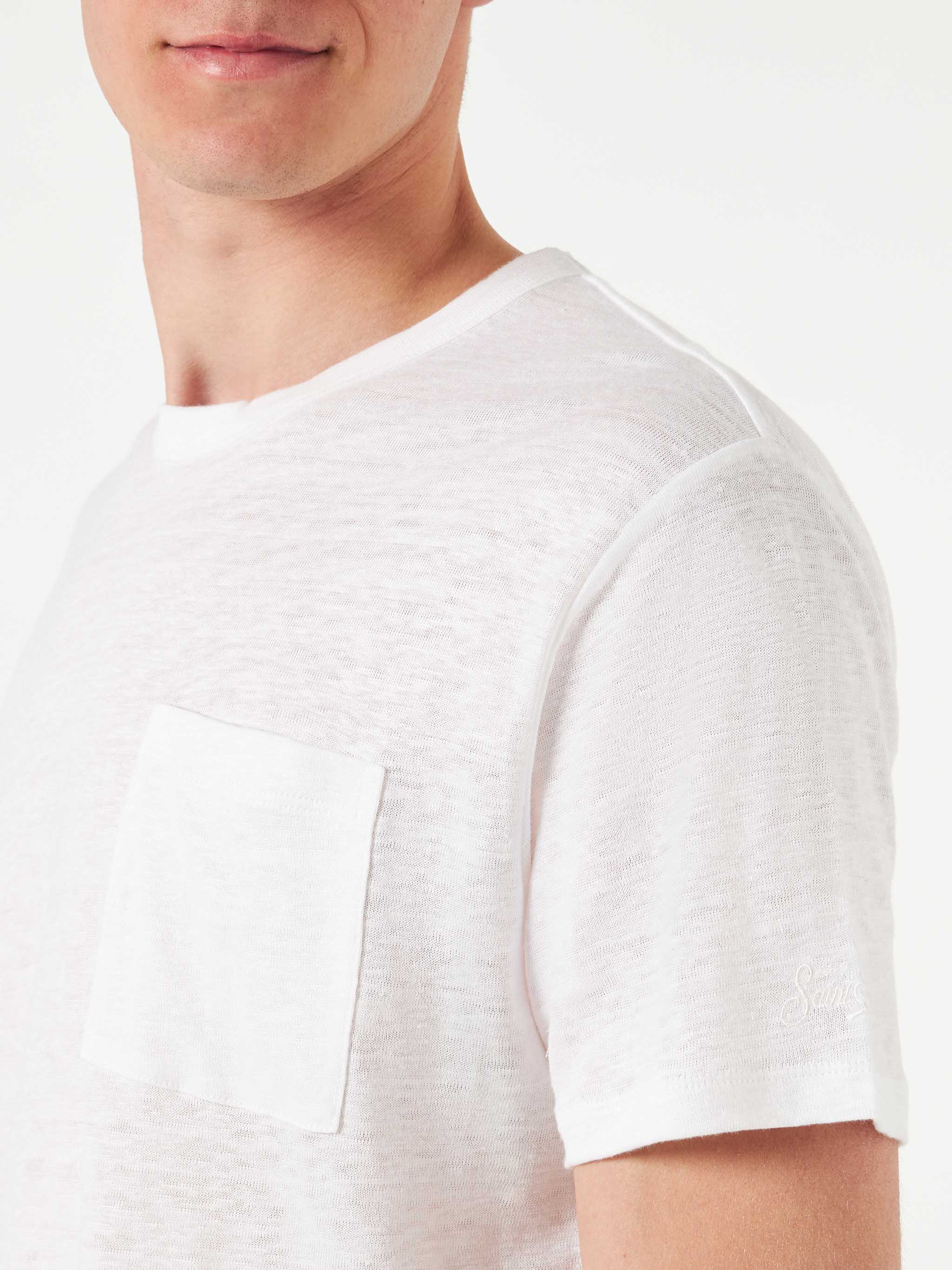 T-shirt Ecstasea in lino bianco - Image 2