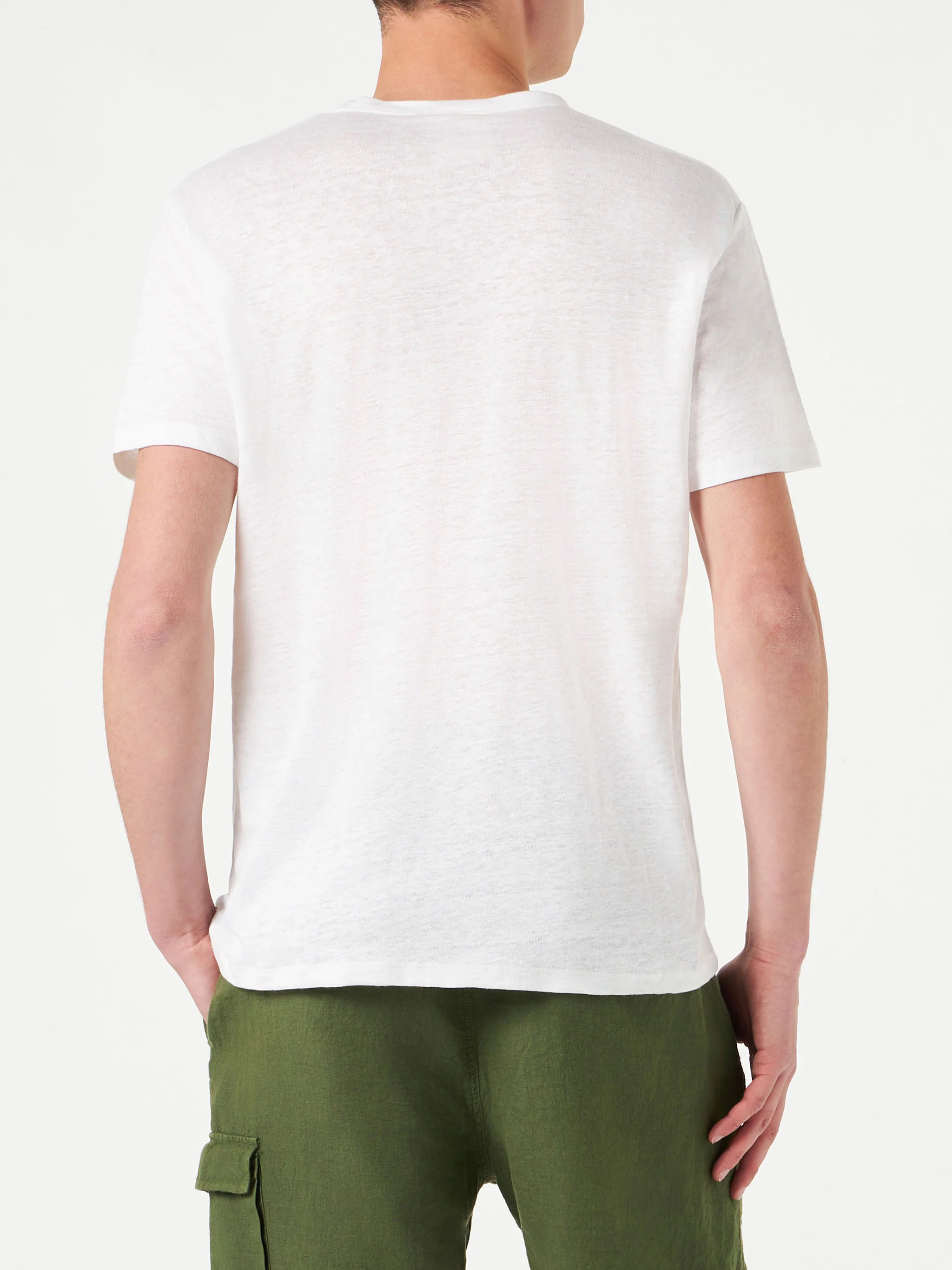T-shirt Ecstasea in lino bianco - Image 4