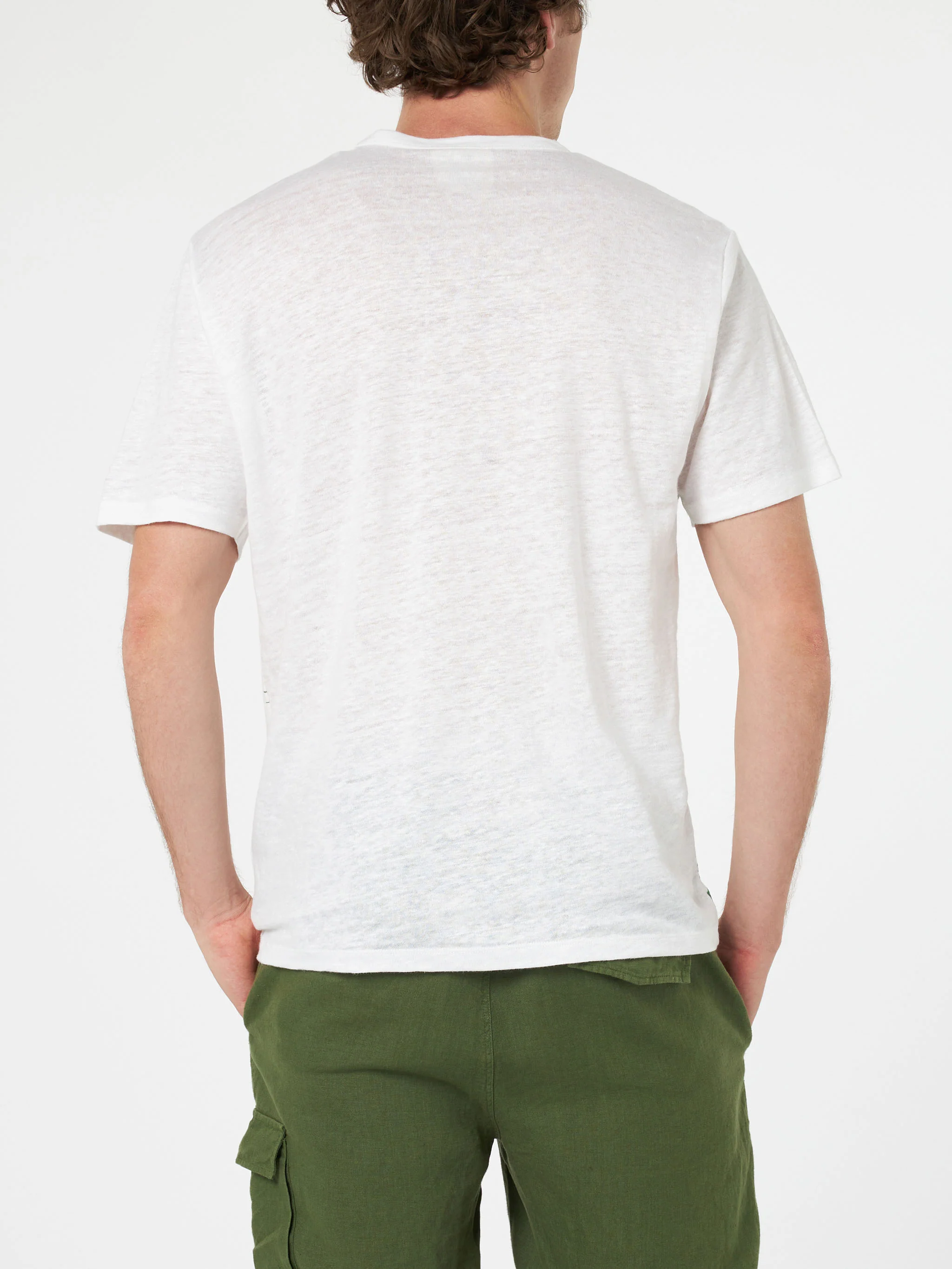 T-shirt Ecstasea in lino jersey con stampa Capri - Image 4