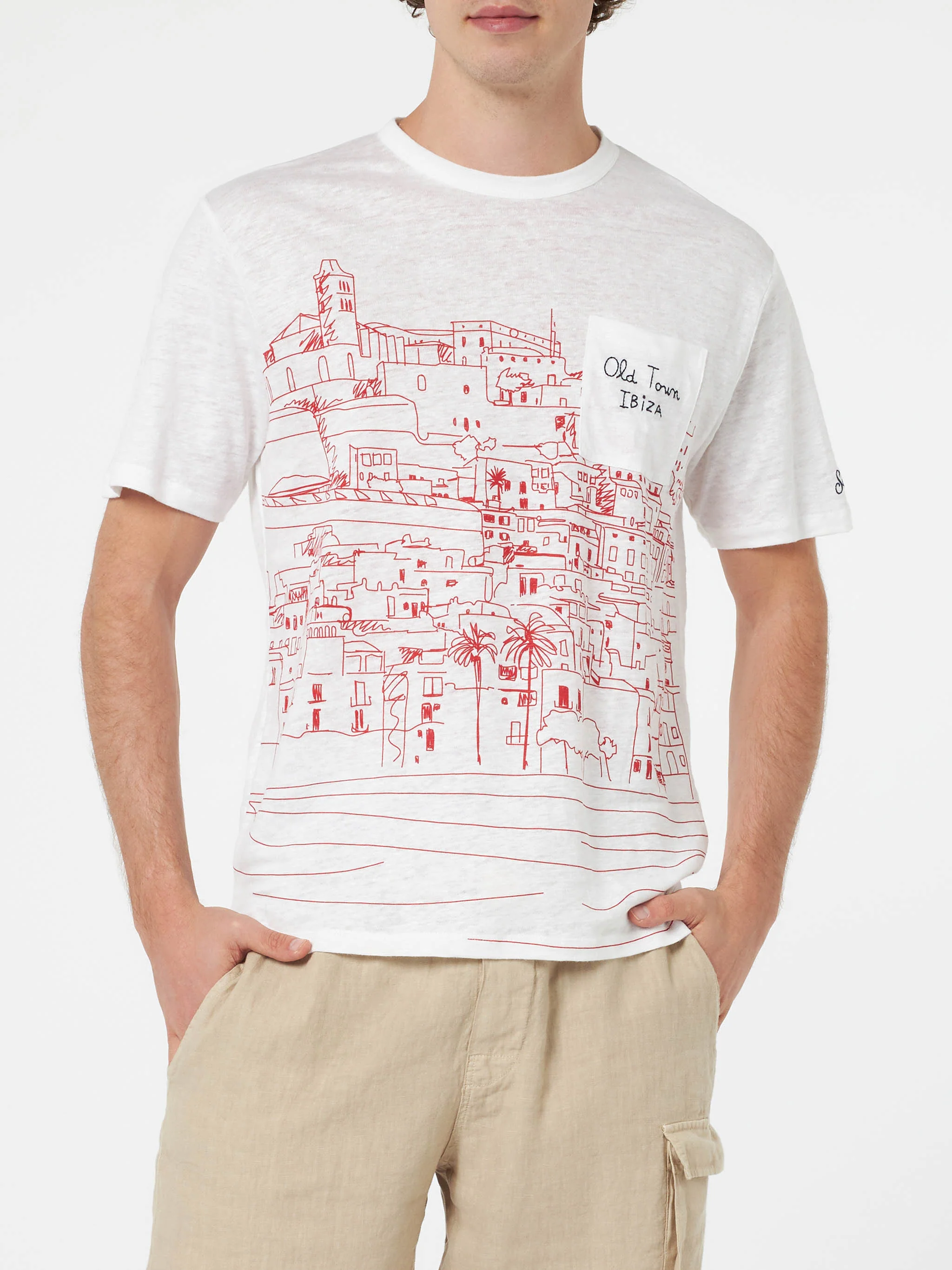 T-shirt Ecstasea in lino jersey con stampa Ibiza - Image 3