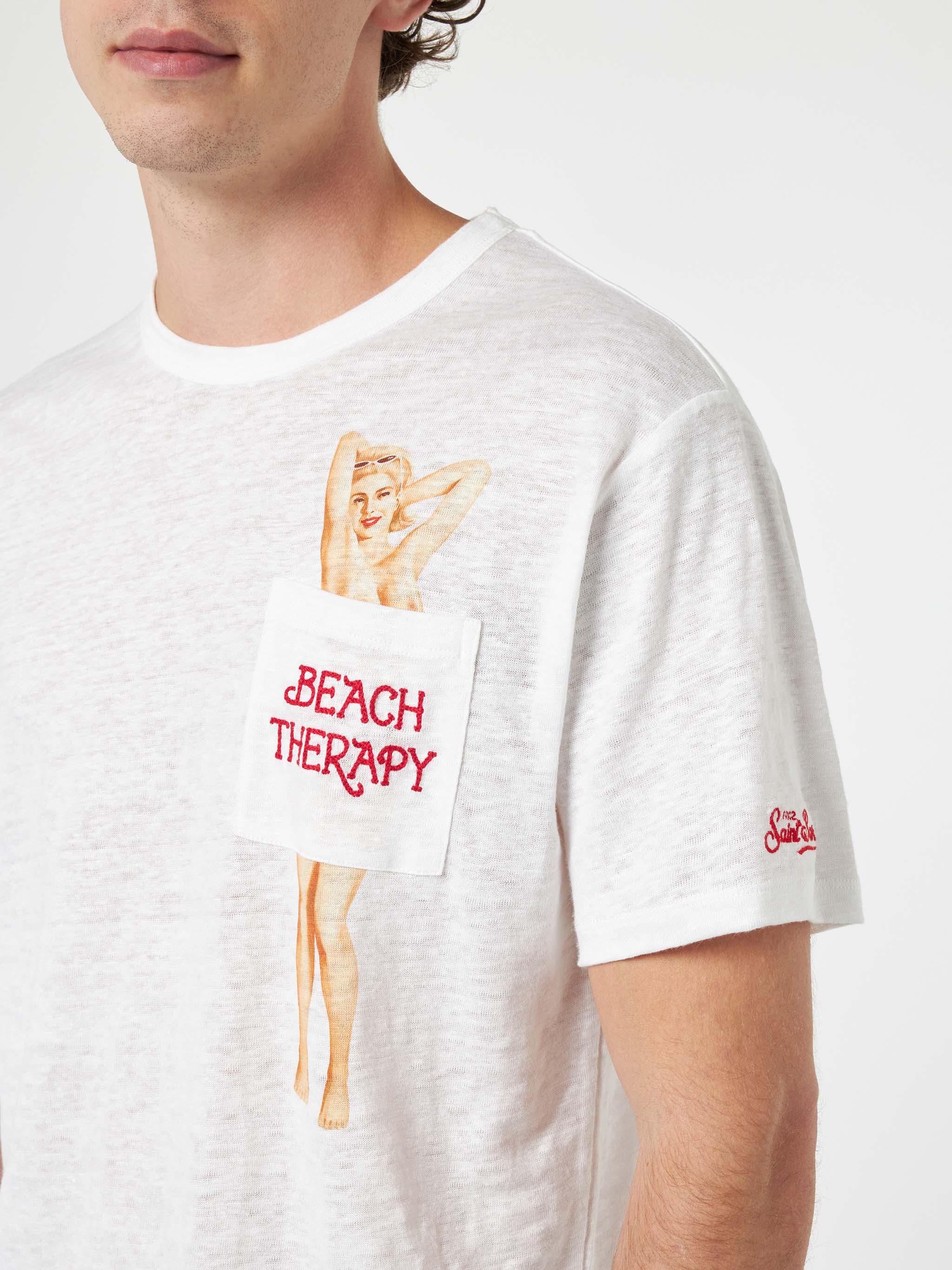 T-shirt Ecstasea in lino jersey con stampa Beach Therapy - Image 2