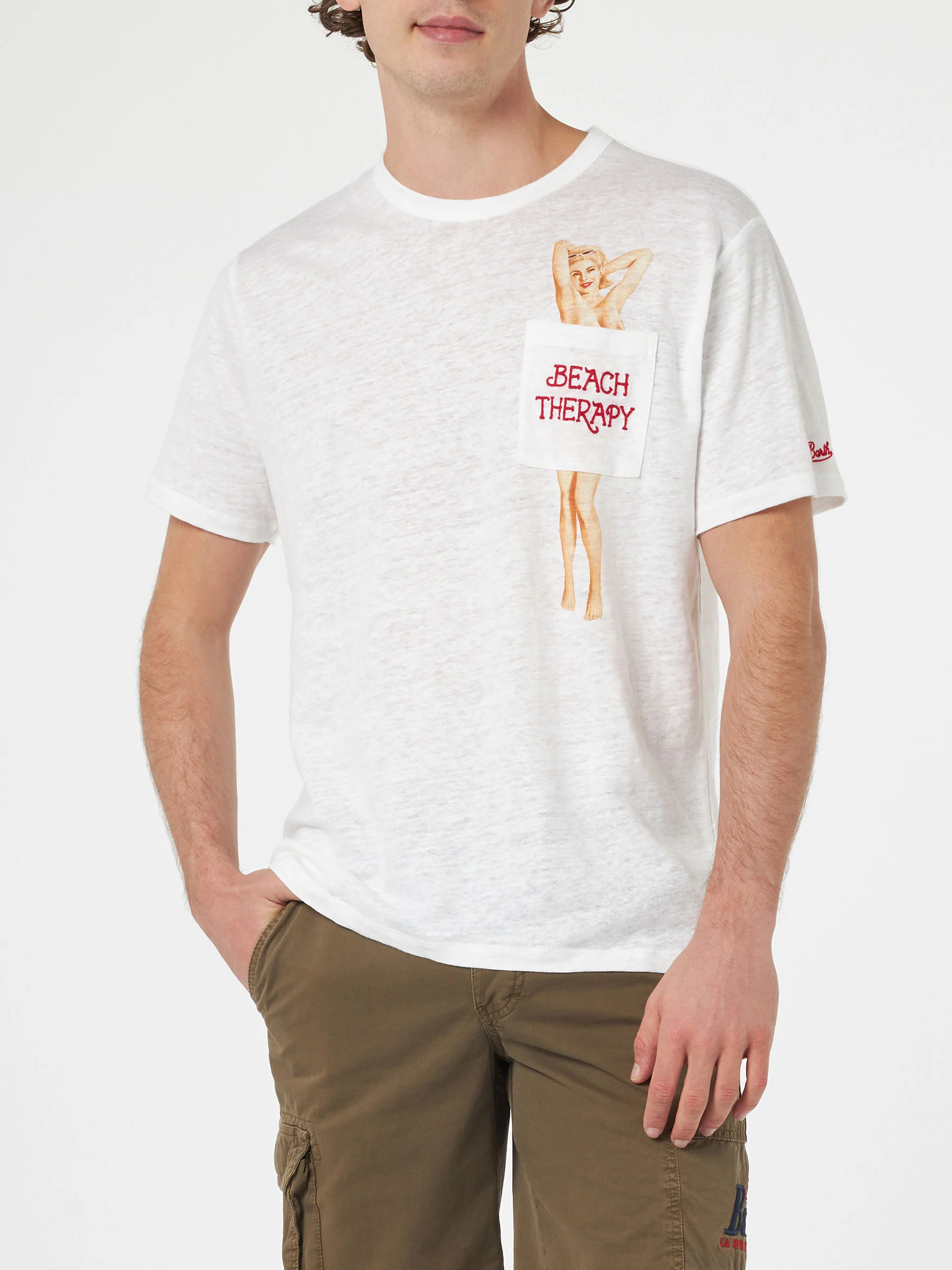 T-shirt Ecstasea in lino jersey con stampa Beach Therapy - Image 3