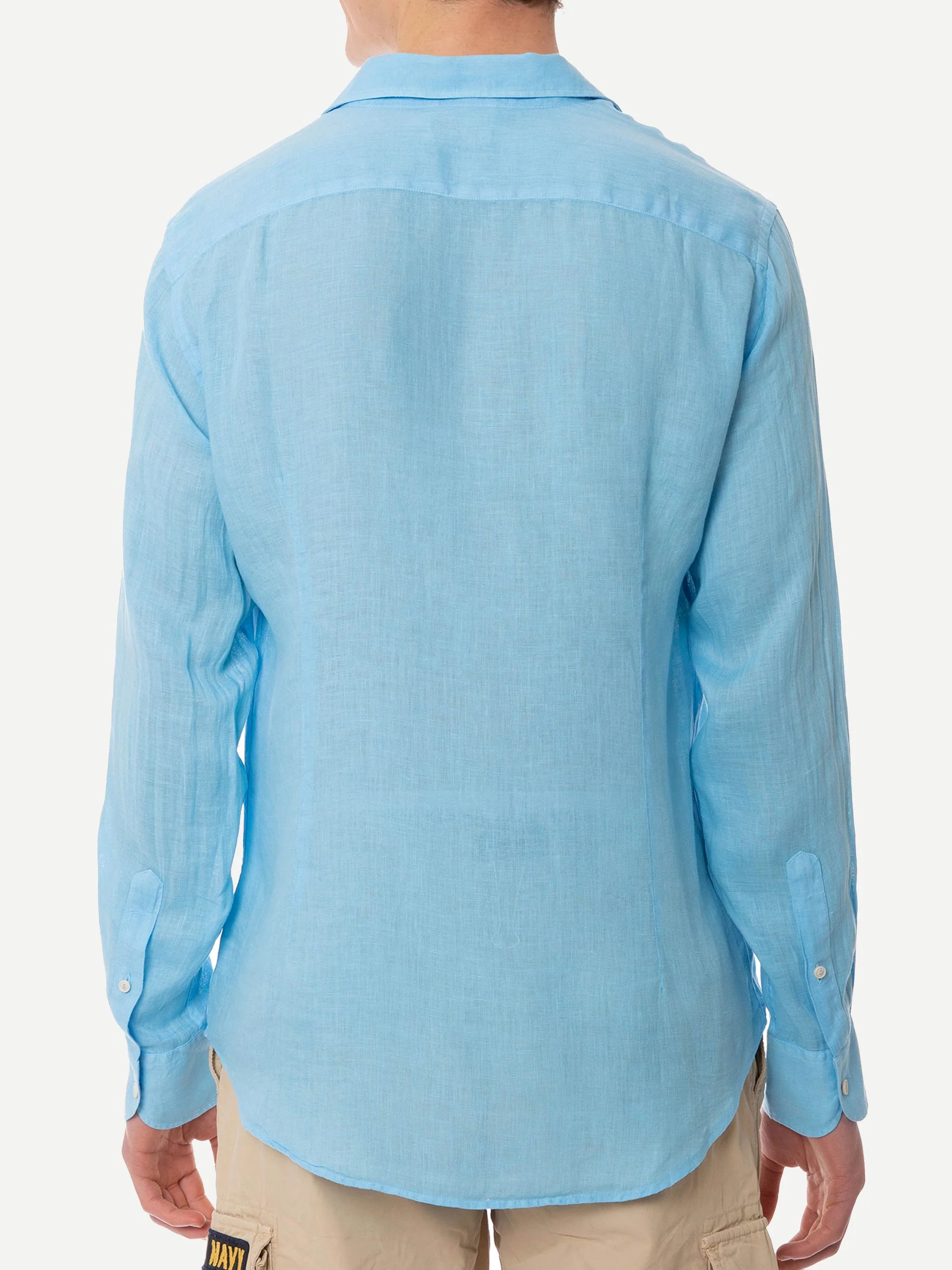 Camicia Pamplona in lino azzurro - Image 3