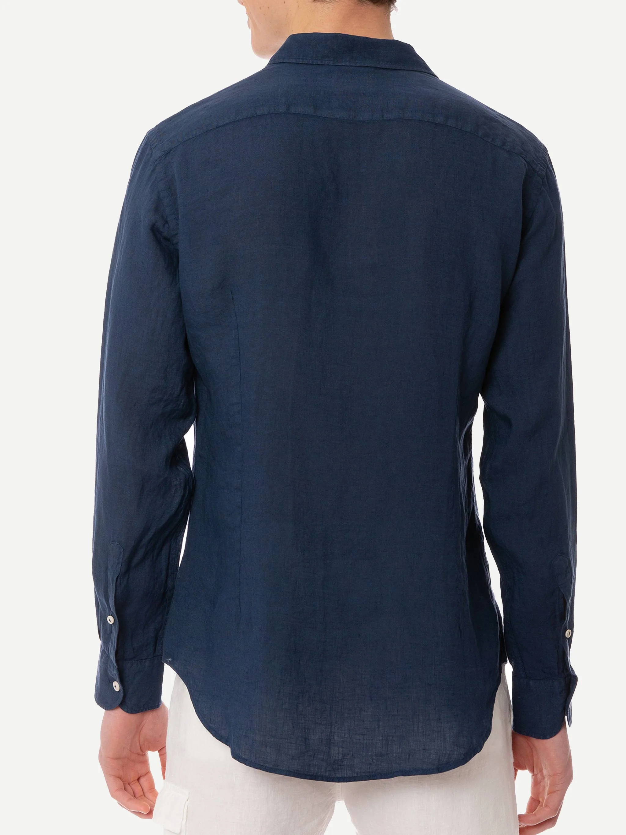 Camicia Pamplona in lino blu navy - Image 3
