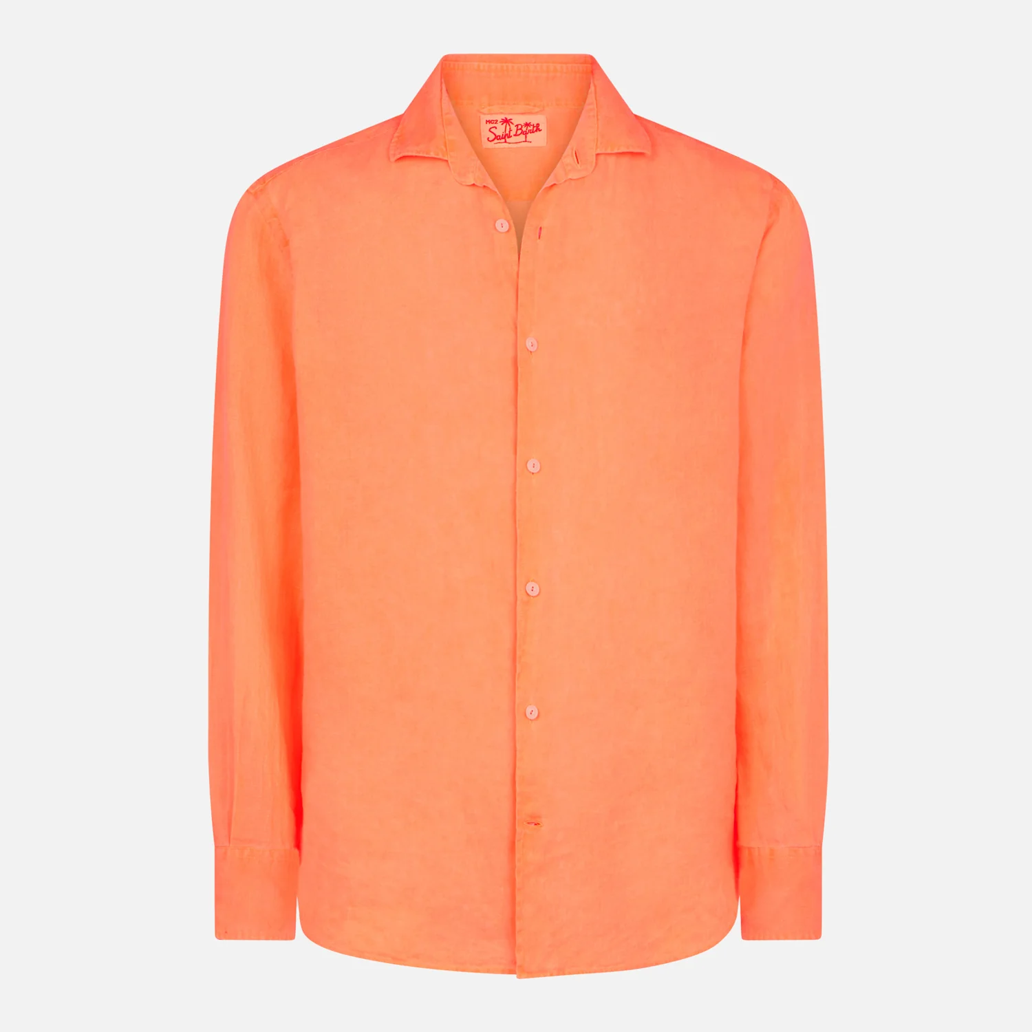 Camicia Pamplona in lino arancione fluo - Image 4