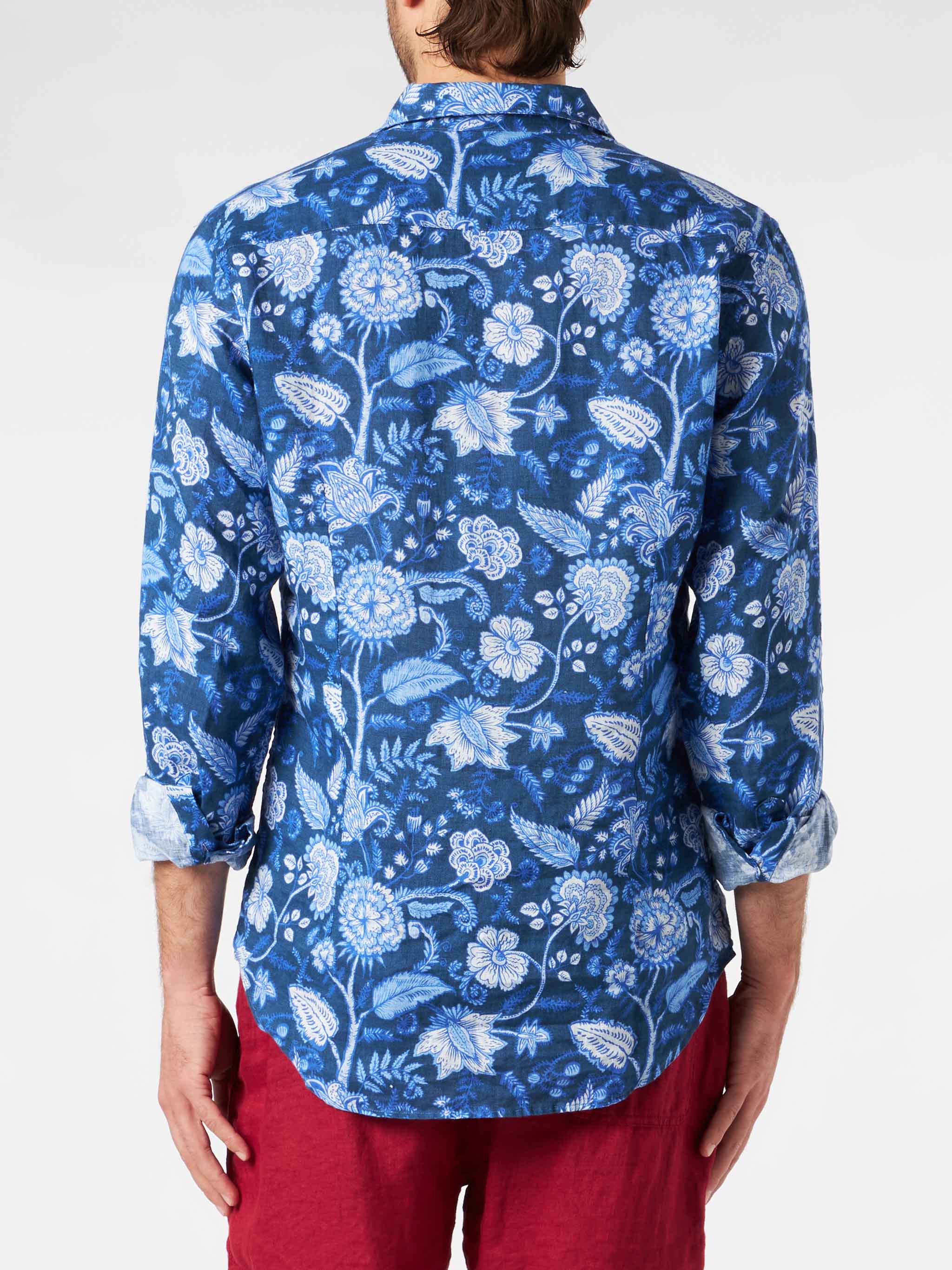 Camicia Pamplona in lino stampa floreale - Image 2