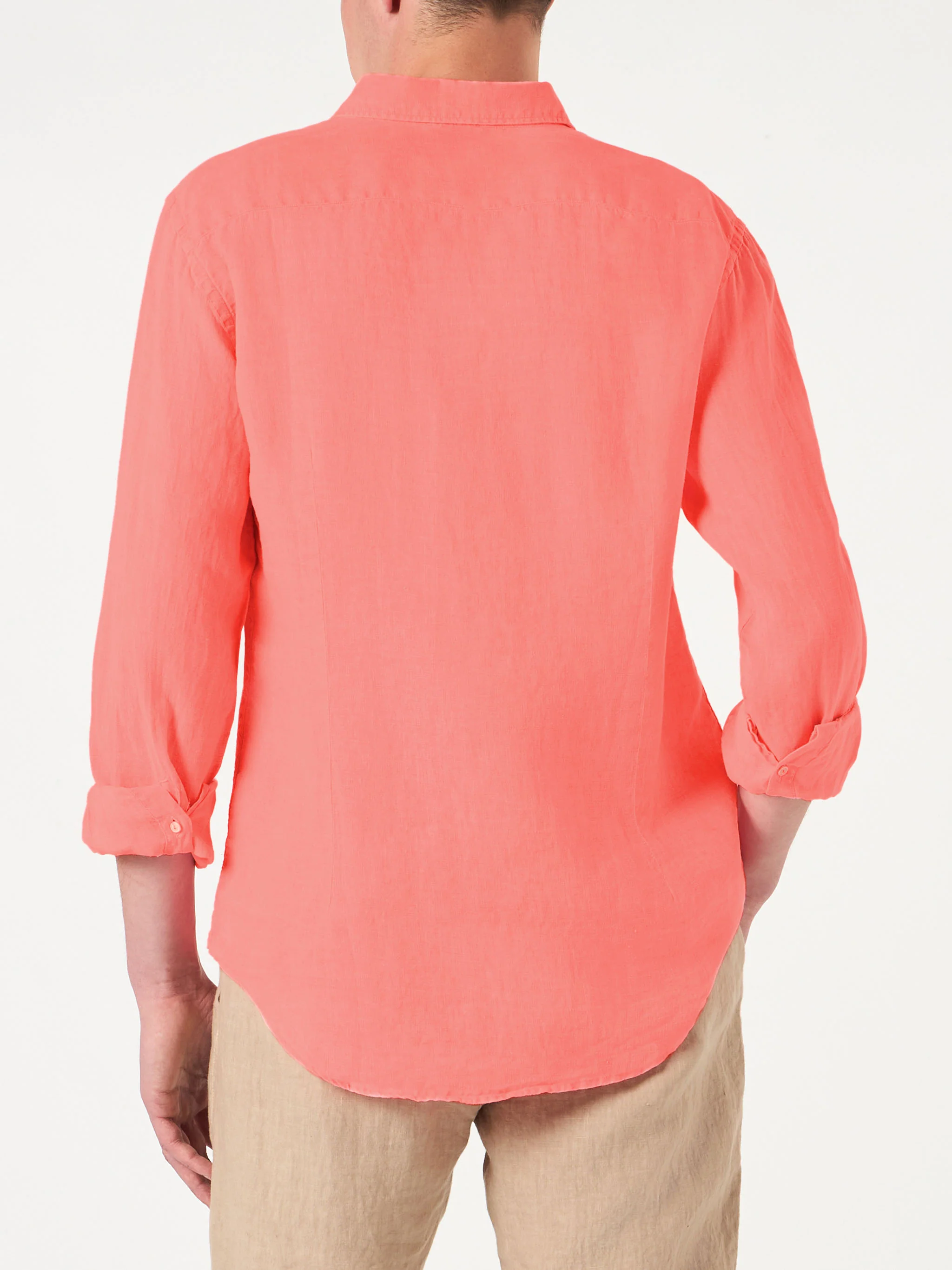Camicia Pamplona in lino rosso fluo - Image 3
