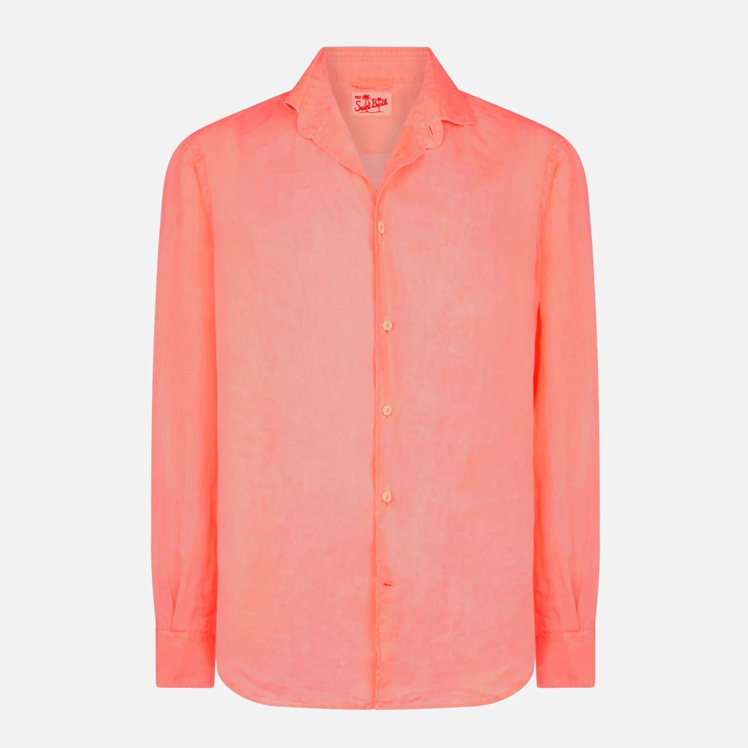 Camicia Pamplona in lino rosso fluo - Image 4